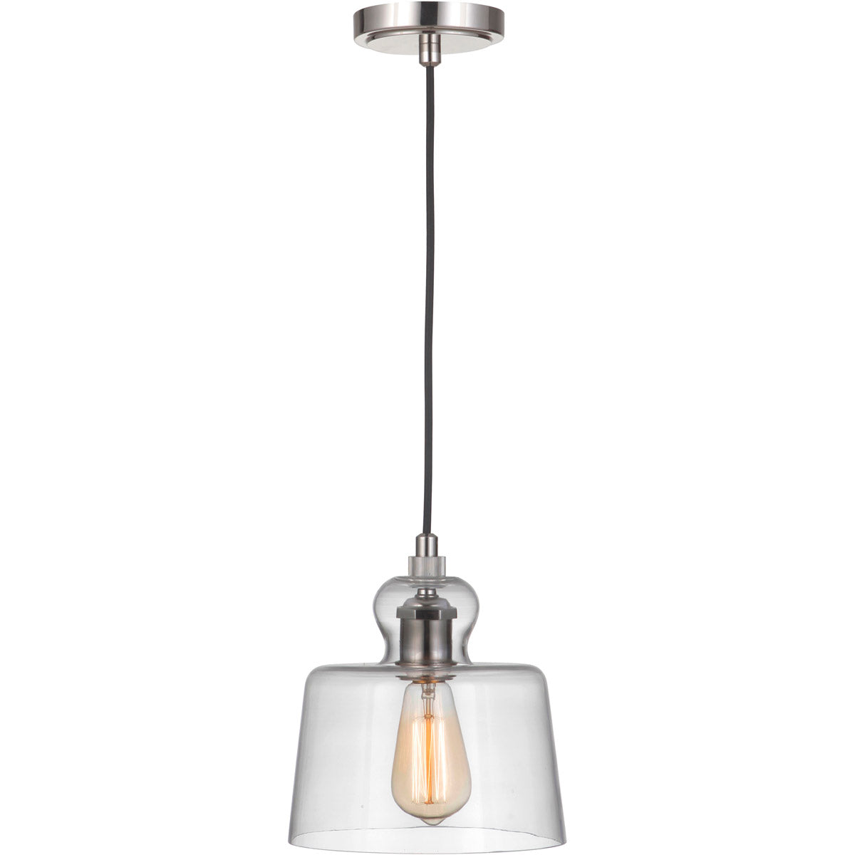 P834PLN1-C - State House 1 Light 8.63" Wide Mini Pendant - Polished Nickel