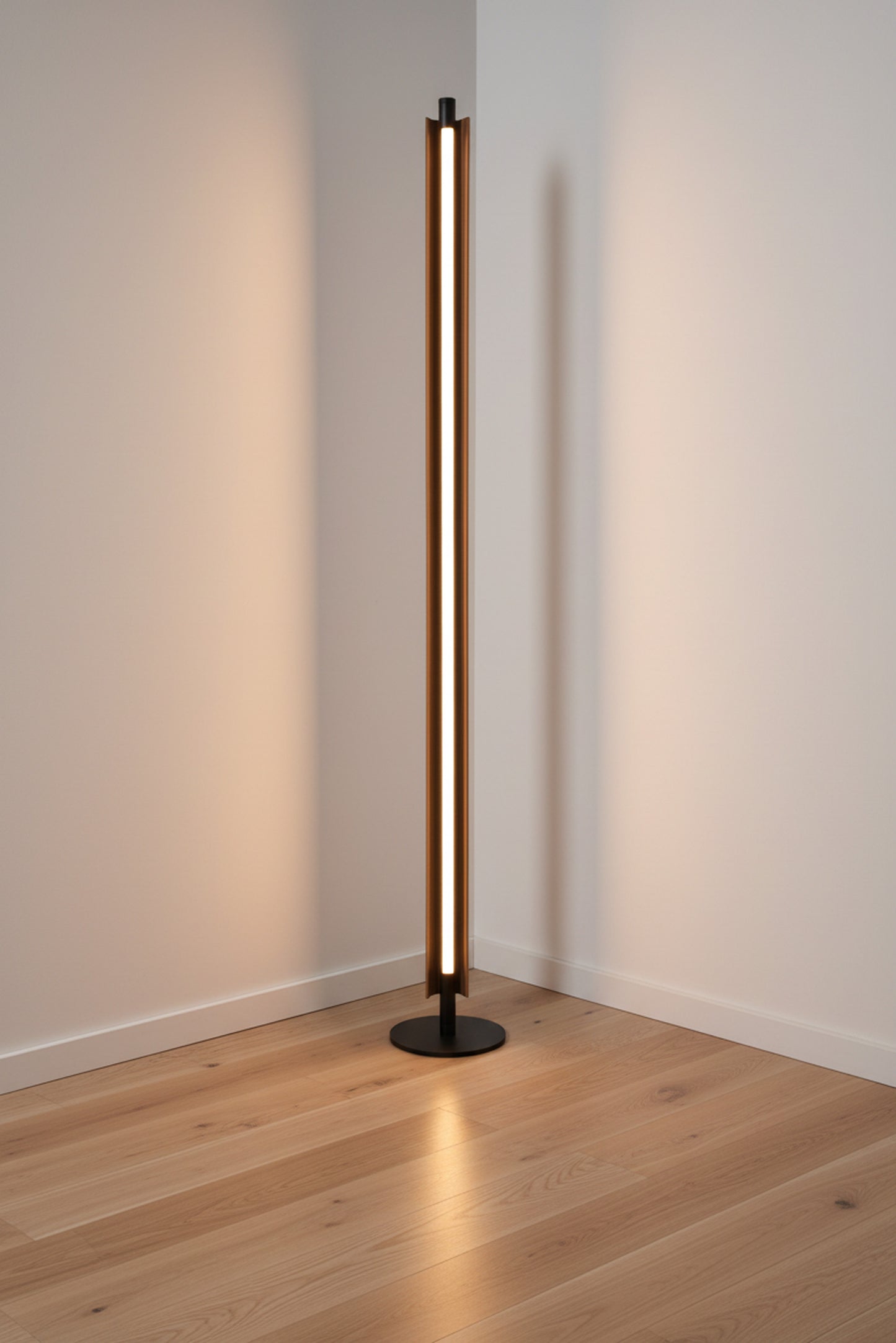 87031FBWAL-F - Cameron 1 Light 63" High Floor Lamp - Flat Black / Walnut