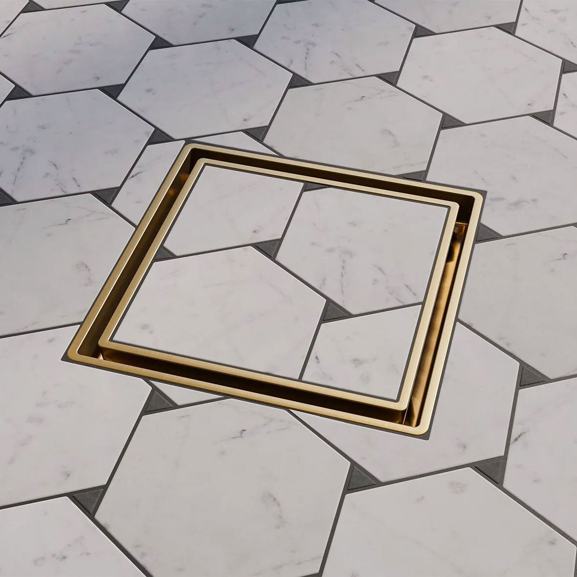 ETID-6-CG - 6" Legacy Solid Forged Brass Tile-In Drain - Champagne Gold