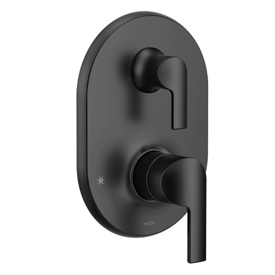 UTS2611BL - Doux 2 Function Pressure Balanced Valve Trim Only with Double Lever Handle, Integrated Diverter - Less Rough In - Matte Black