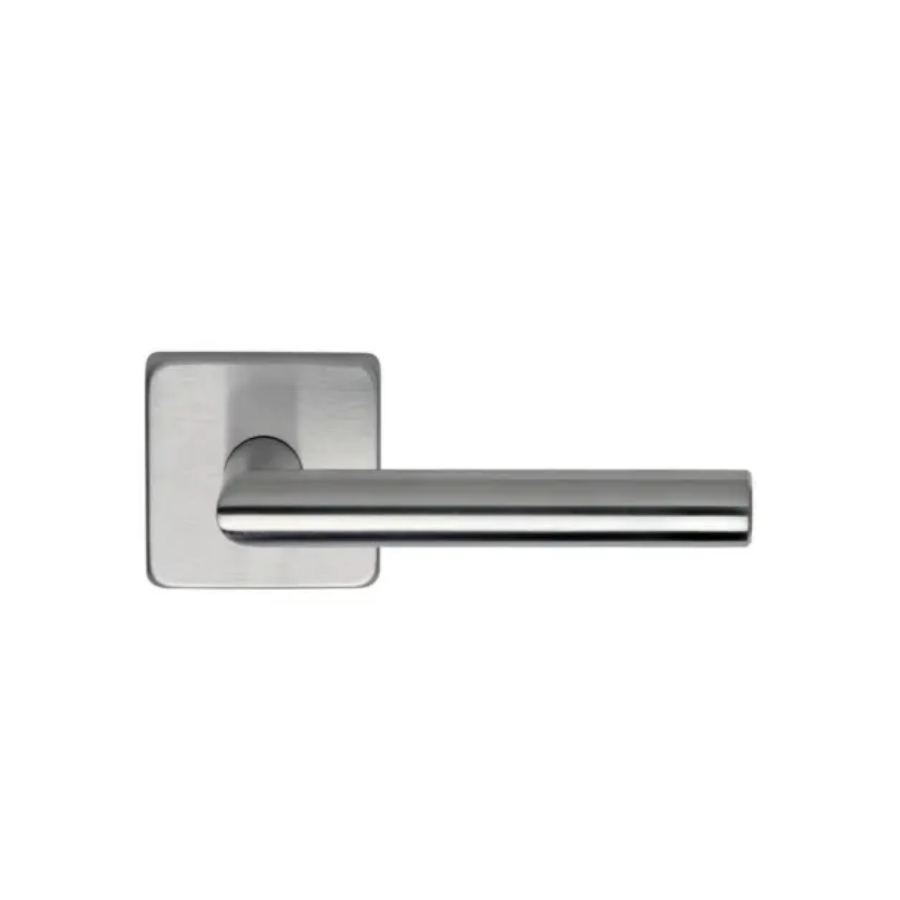 12/238T.PR32D - Privacy Door Lever Set with 12 Style Handle - Square Rose - Satin Stainless Steel