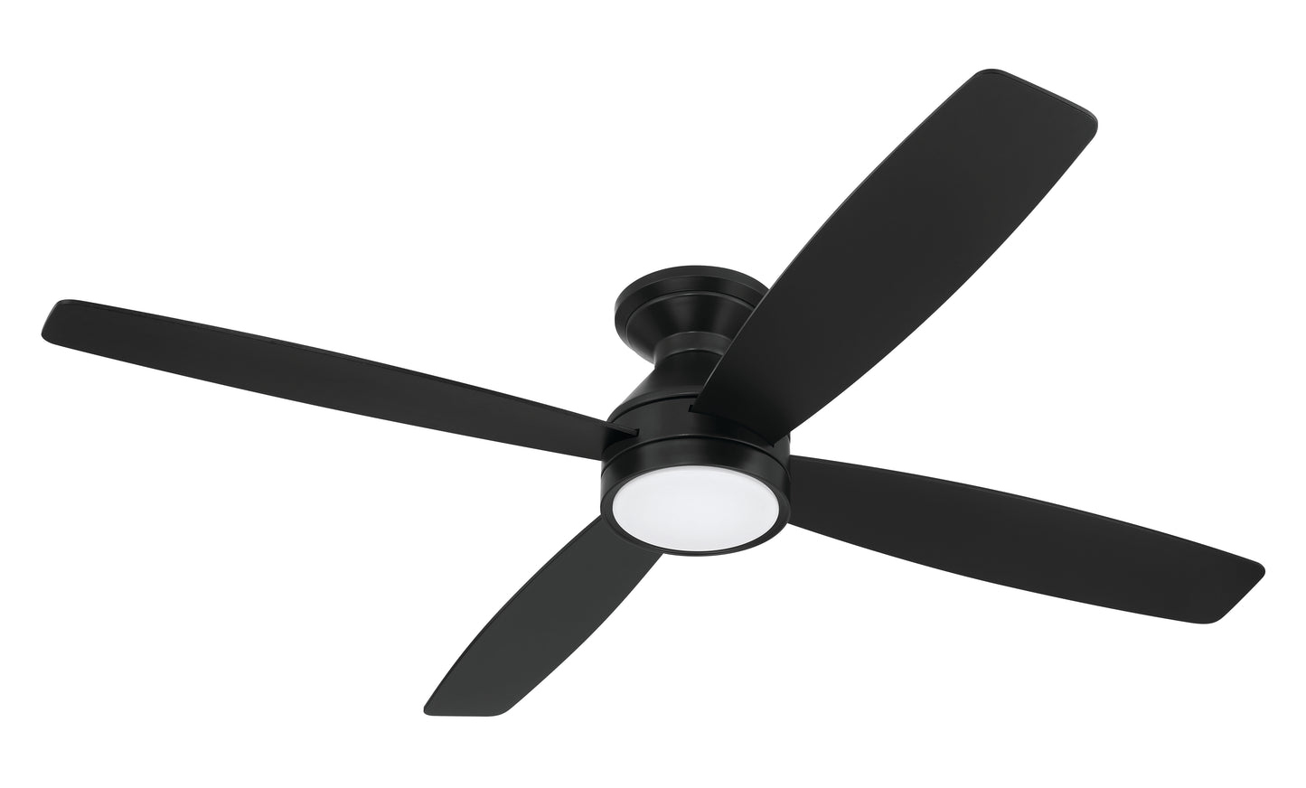 DMC52FB4 - DeMarco 52" 4-blade Ceiling Fan Indoor/Outdoor Damp Rated 52" 4 Blade Indoor Outdoor Ceiling Fan with Light Kit - Flat Black
