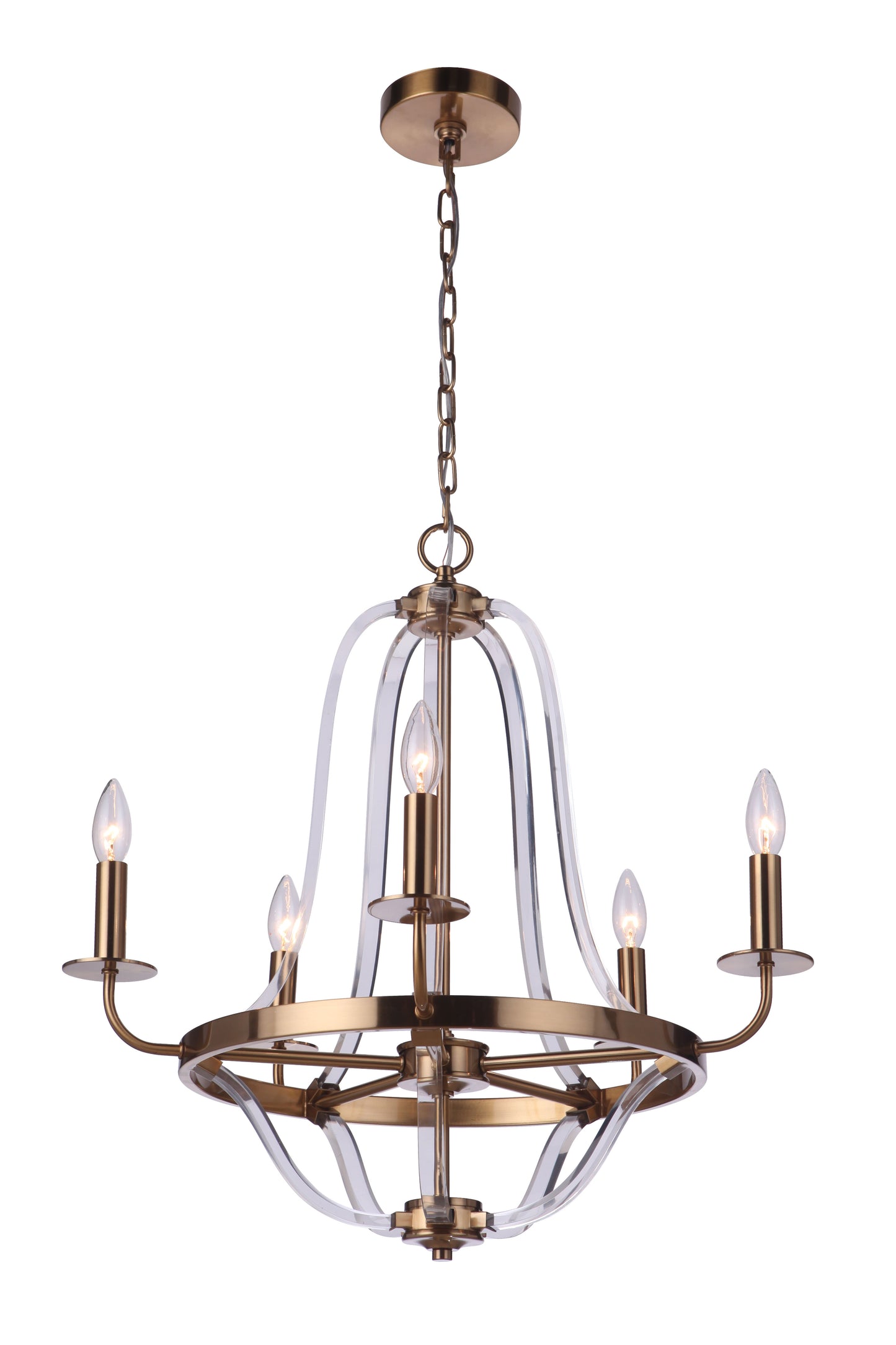 57725-SB - Graclyn 5 Light 24" Wide Chandelier - Satin Brass
