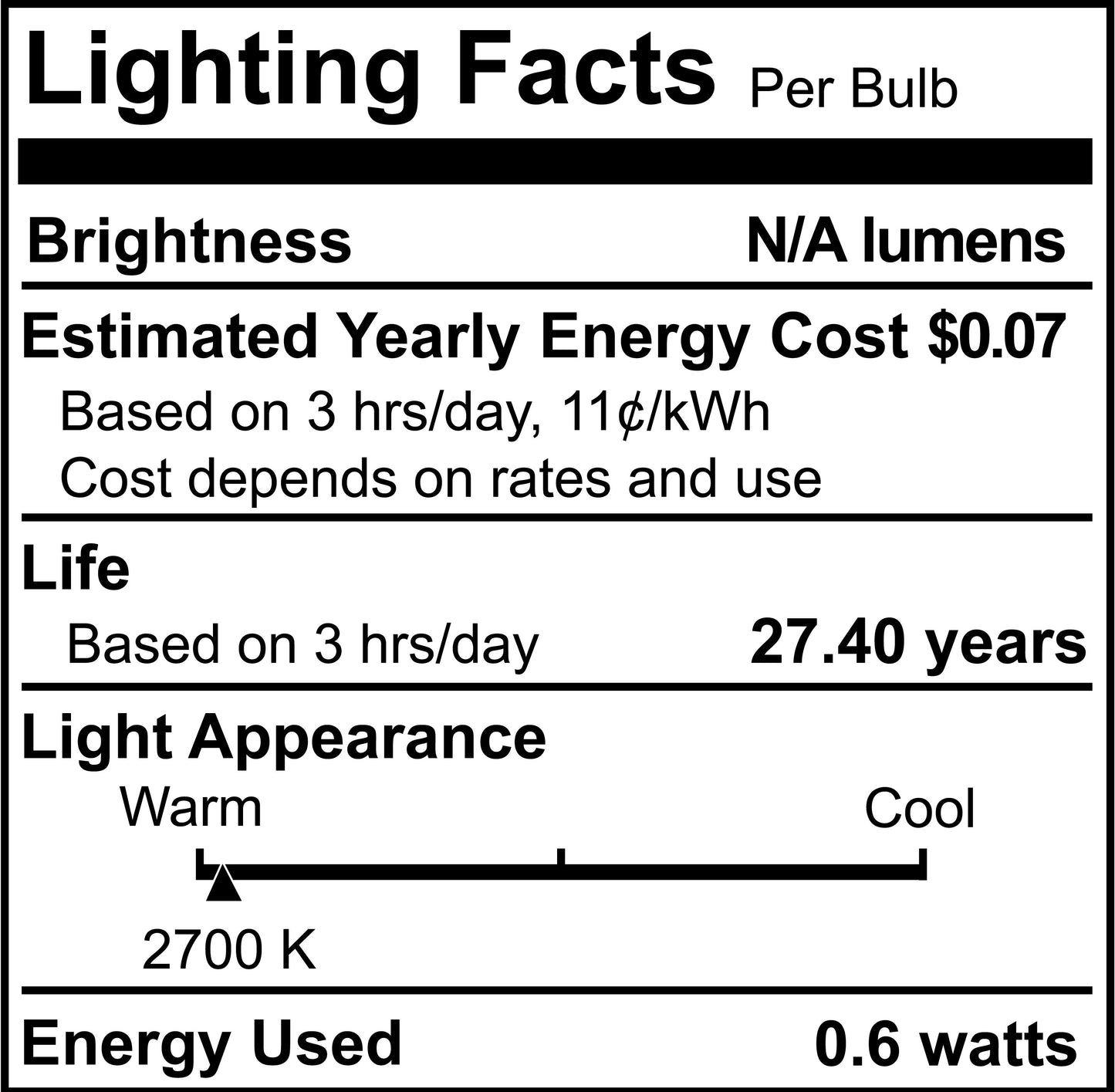 770191 - Clear C9 LED Intermediate Base Light Bulb - 0.6 Watt - 2700K - 25 Pack