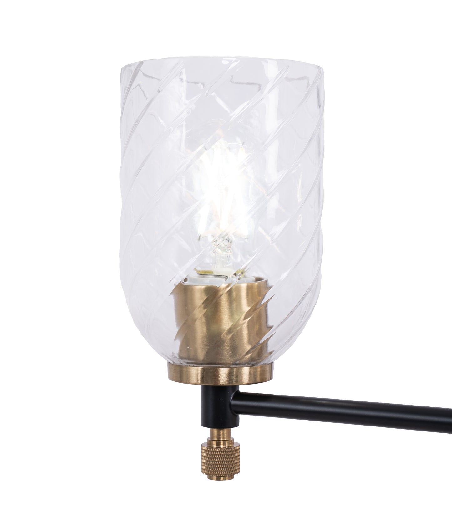 60323-FBSB-C - Council 3 Light 22" Wide Chandelier - Flat Black / Satin Brass