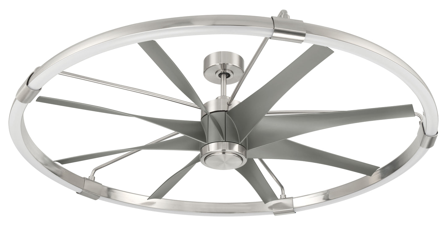 AXL57BNK8 - Axel 52" 8 Blade Indoor Outdoor Ceiling Fan with Light Kit - Brushed Nickel