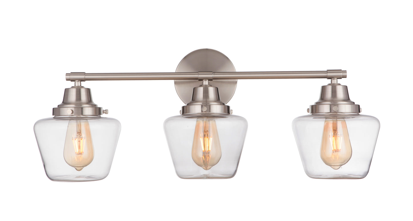 19528BNK3 - Essex 3 Light 28" Wide Vanity Light - Brushed Nickel