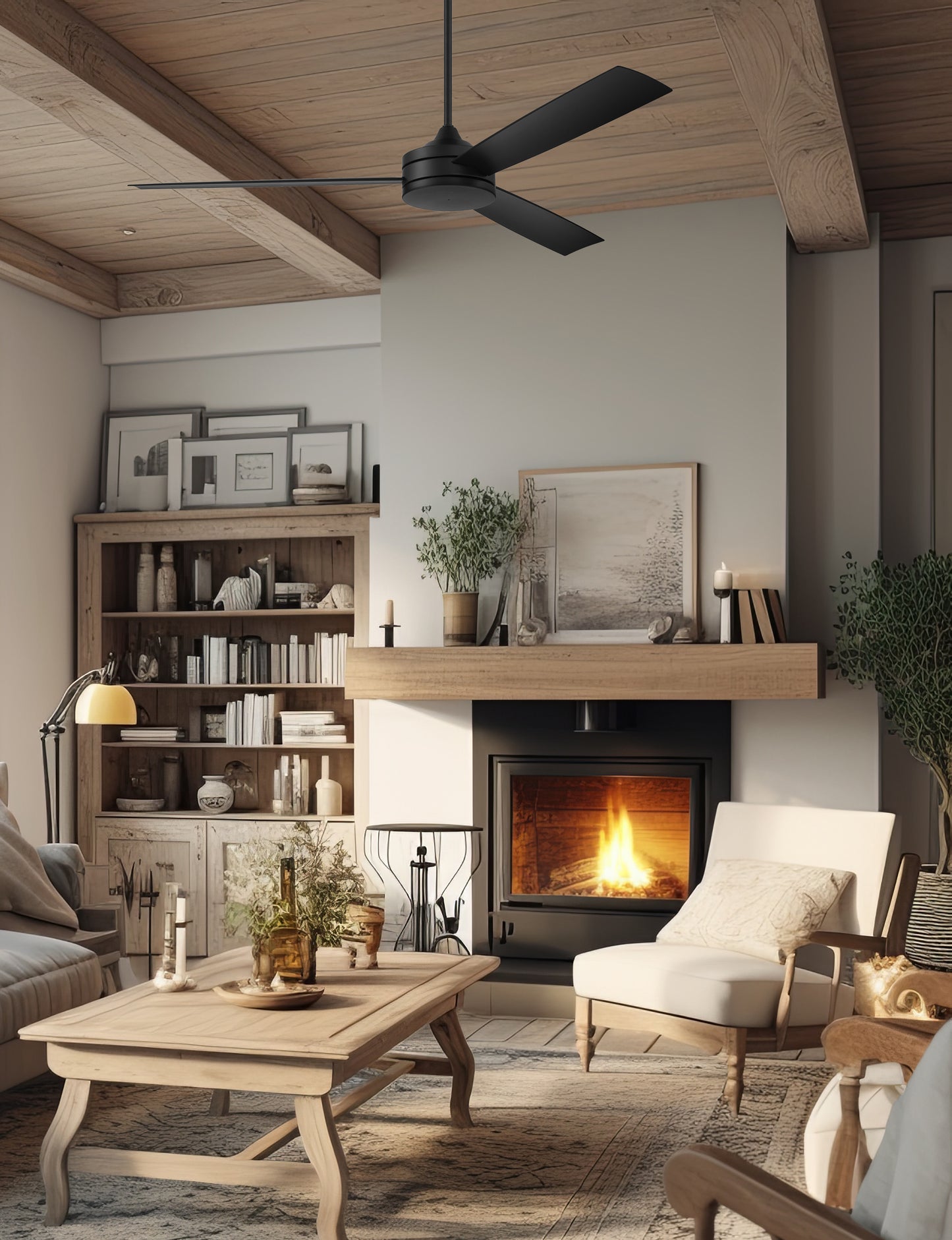 INS62FB3 - Inspo 62 Indoor/Outdoor 62" 3 Blade Indoor Outdoor Ceiling Fan - Flat Black
