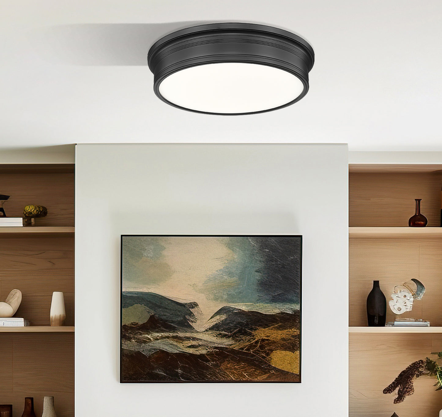 7702F20-MB-LED - Bentley 1 Light Flush 20" Mount - Matte Black