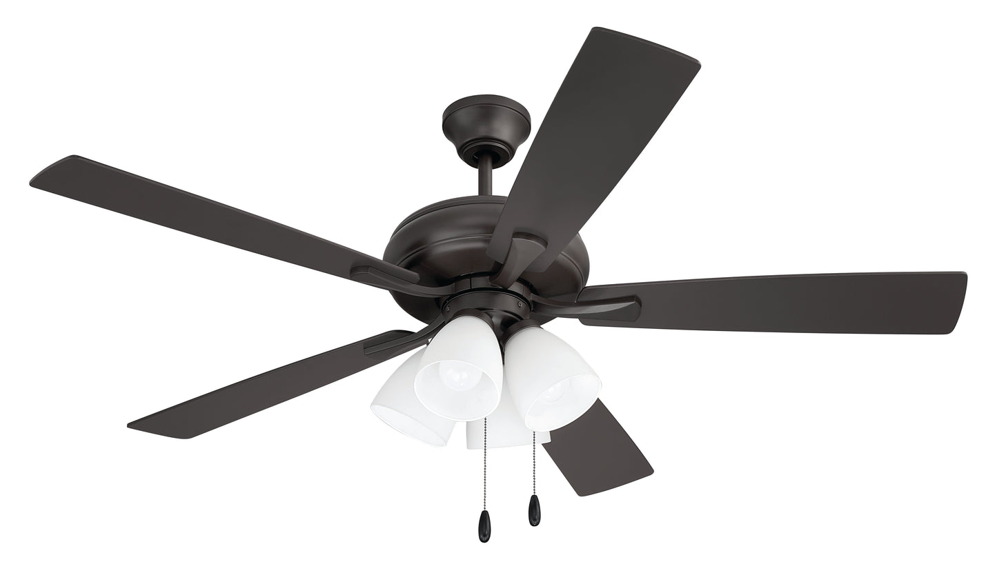 ECF114CBZ5-CBZWLN - Eos Frost 4 Light 52" 5 Blade Ceiling Fan with Light Kit - Classic Bronze