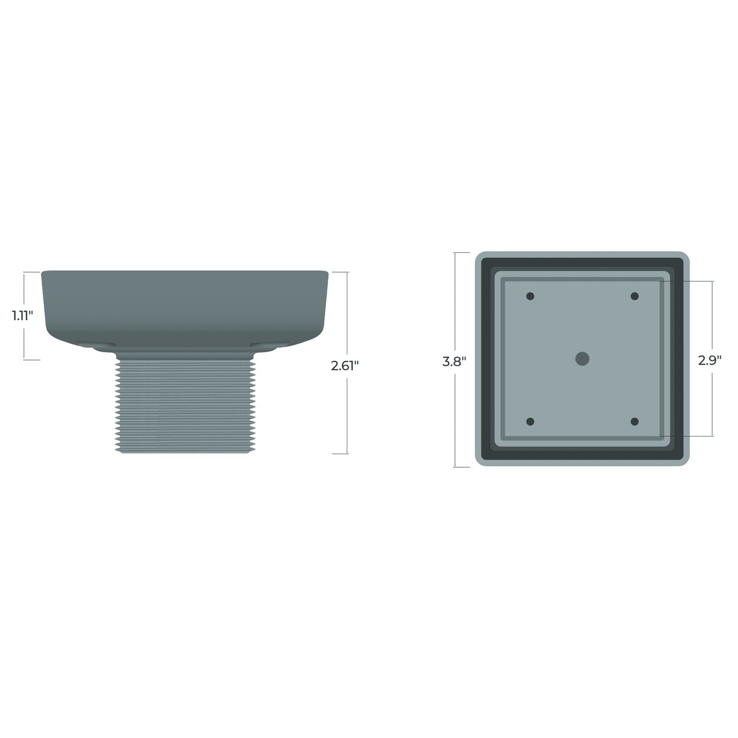 ETID-4-MB - 4" Legacy Solid Forged Brass Tile-In Drain - Matte Black