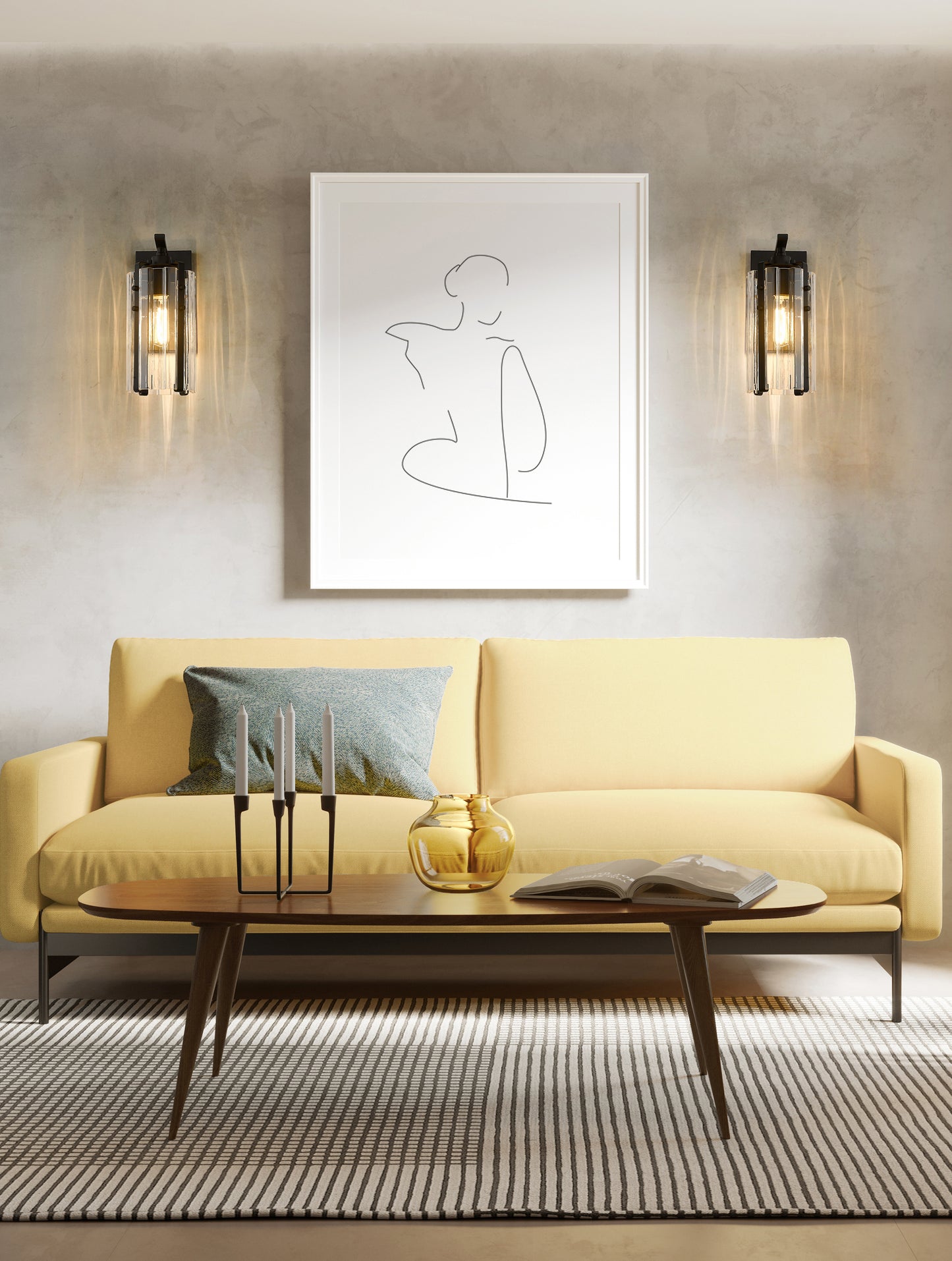 3036-1S-MB - Alverton 1 Light Wall 12" Sconce - Matte Black