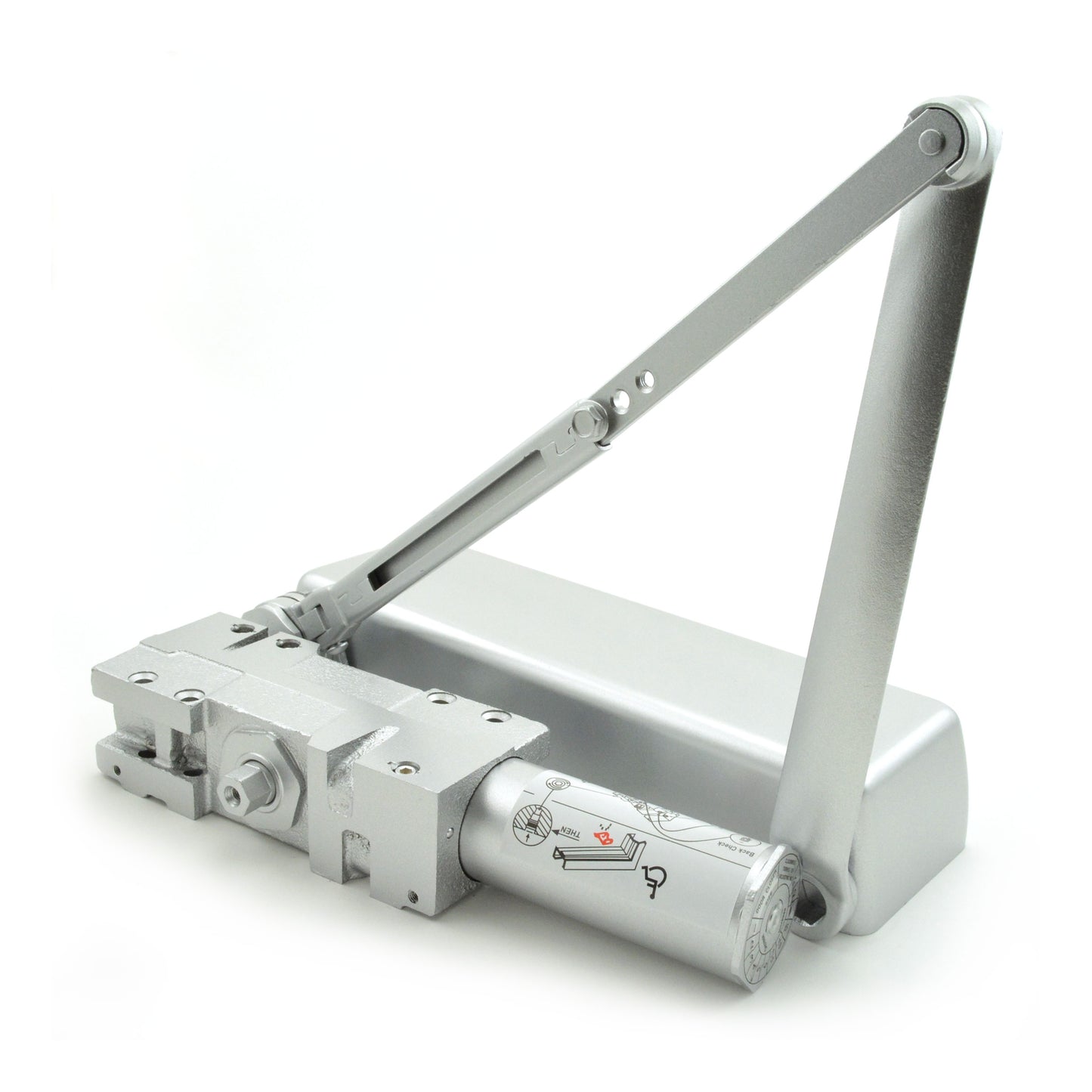 DCH4000STDFCHWPA689 Heavy Duty Surface Mount Door Closer with Full Cover and Hold Open Arm Aluminum Finish