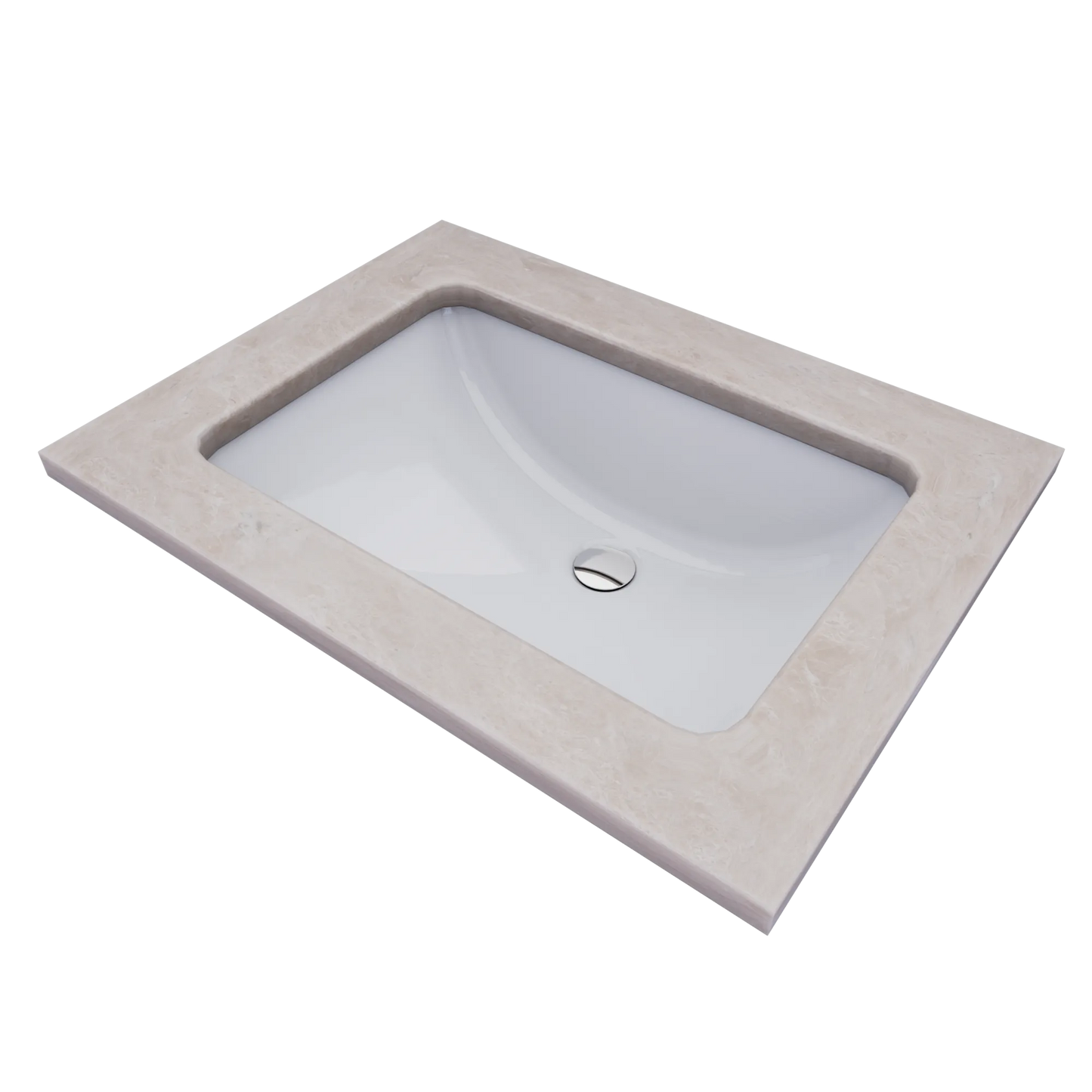 LT1575G#01 - Rectangular Undermount Bathroom Sink - Cotton White