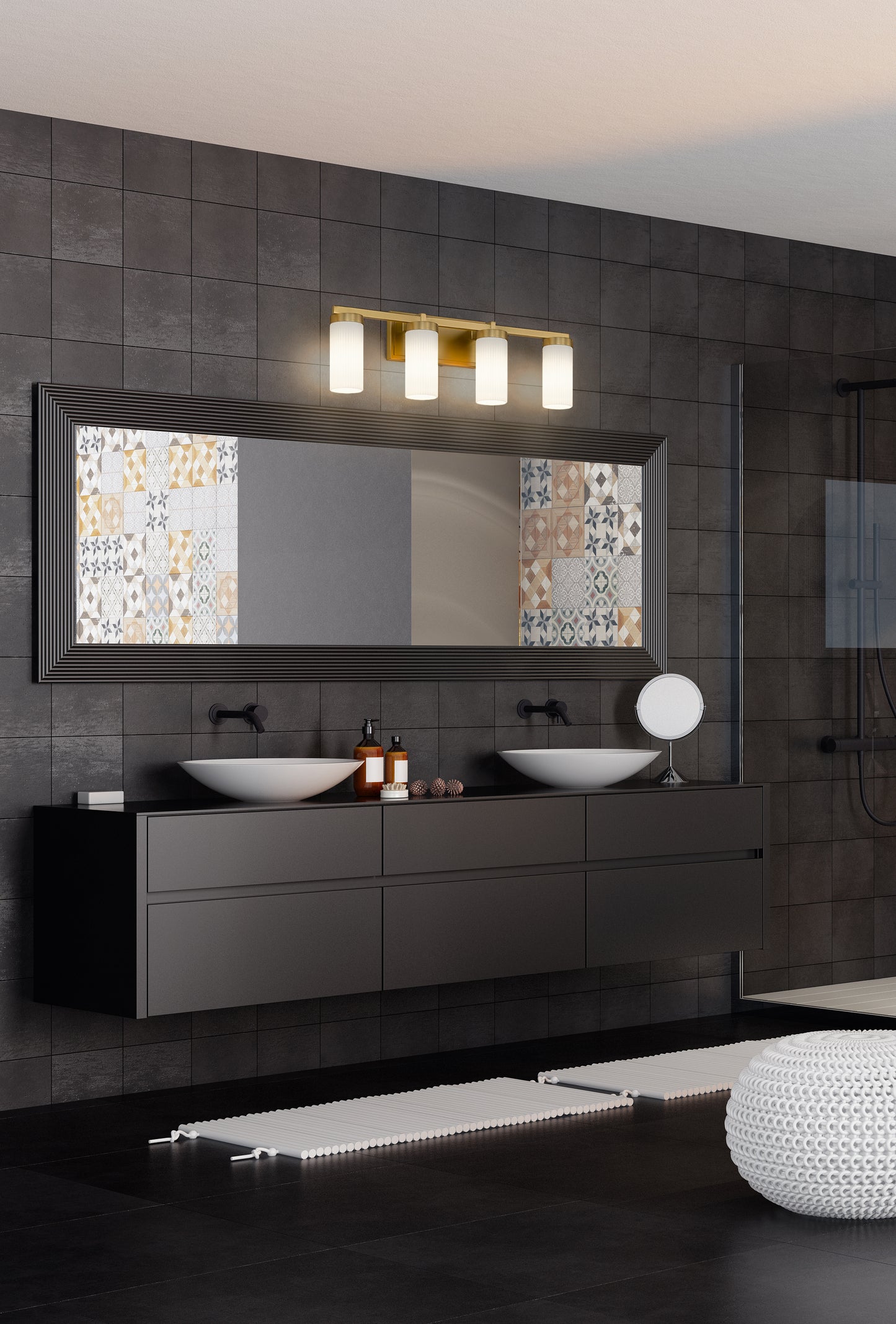 3044-4V-MGLD - Danica 4 Light 30" Vanity - Modern Gold