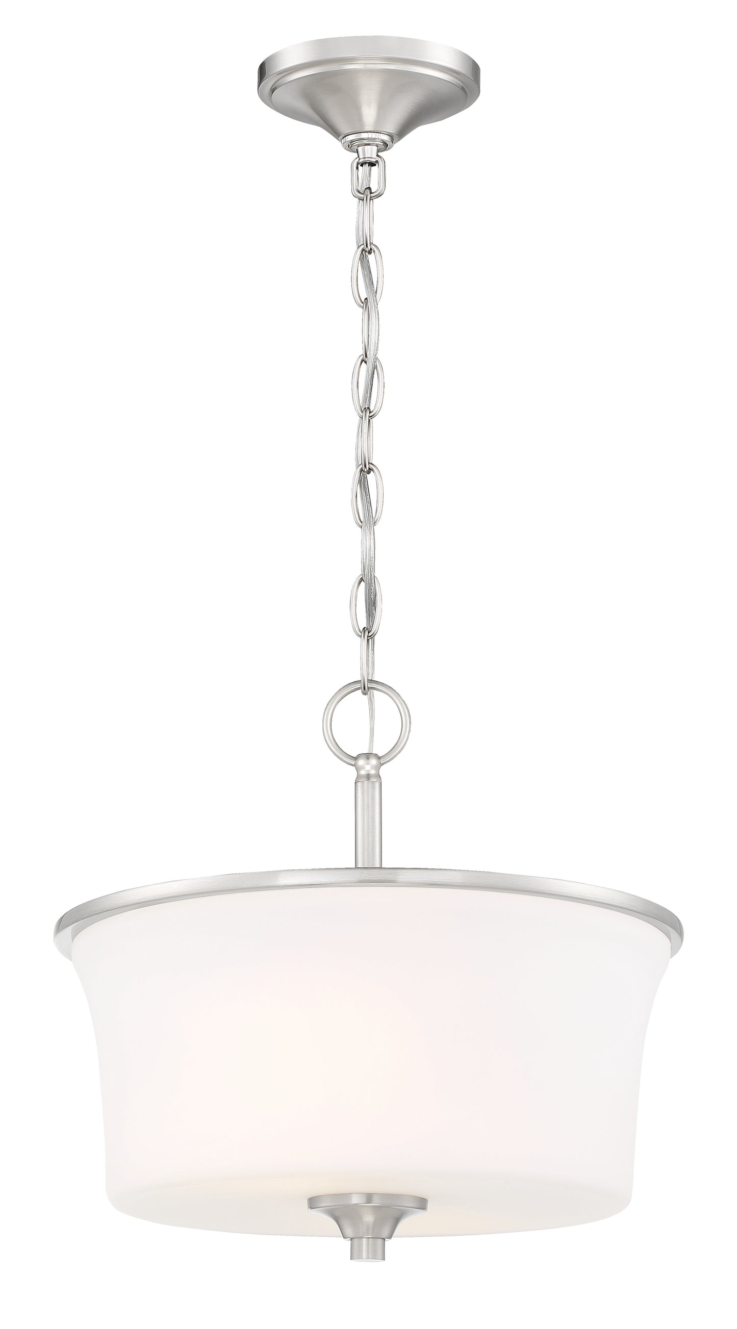 50452-BNK-WG - Gwyneth 2 Light 15" High Semi Flush Mount - Brushed Nickel