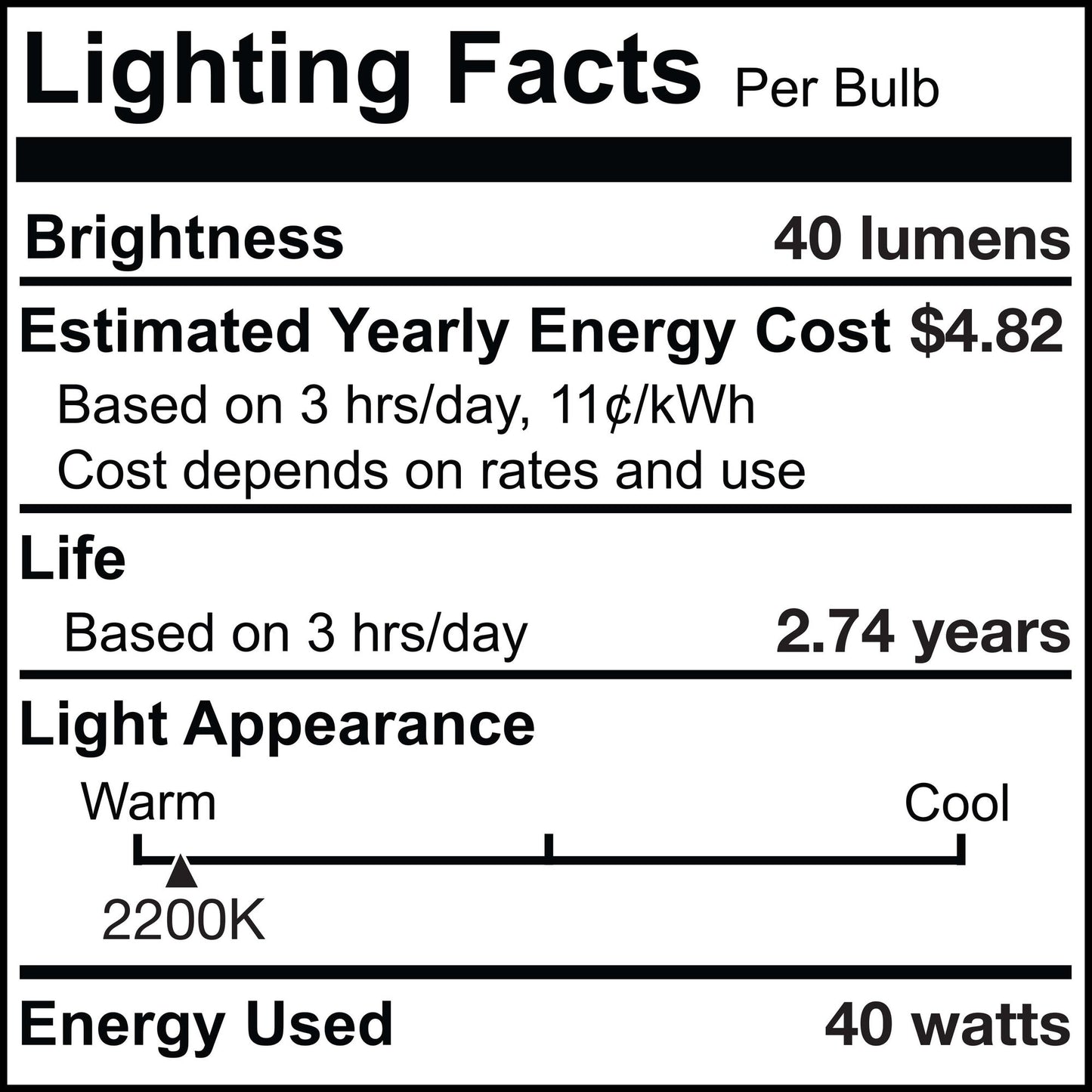 132517 - Dimmable Antique T8 Incandescent Candelabra Light Bulb - 40 Watt - 2200K - 6 Pack