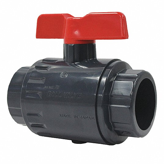 161070015 - 1-1/2" Omni In-line Compact Ball Valve - PVC, Socket, EPDM Seal