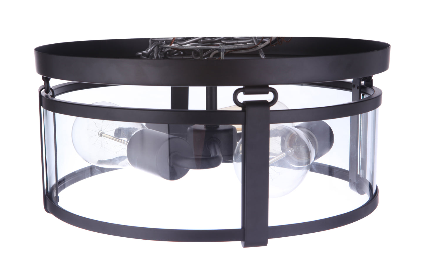 55383-FB - Elliot 3 Light 13" Wide Flush Mount - Flat Black