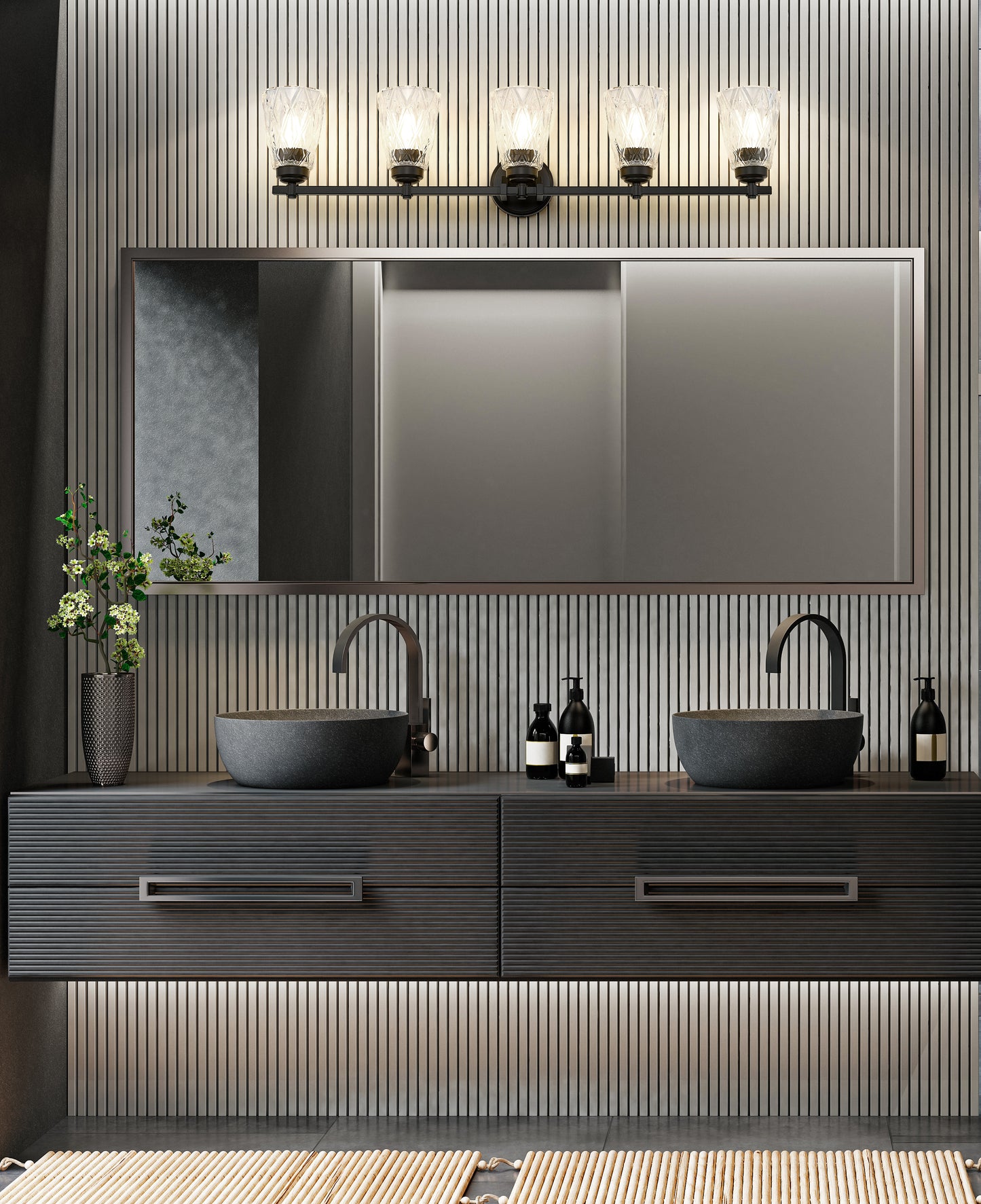 1960-5V-MB - Andree 5 Light 40" Vanity - Matte Black