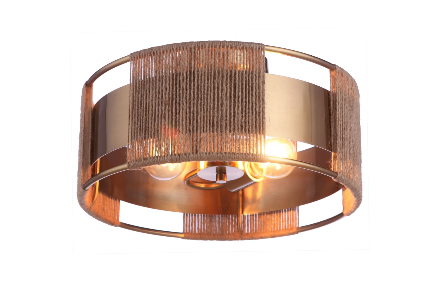 59052-SB - Kensey 2 Light 14.13" Wide Semi Flush Mount - Satin Brass