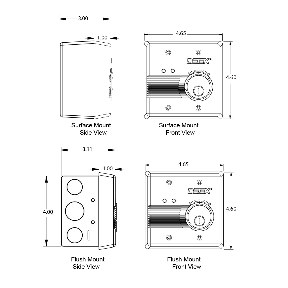 EAX-2500SK1 - Surface Mount Hardwired AC/DC Exit Alarm Complete Kit - Gray