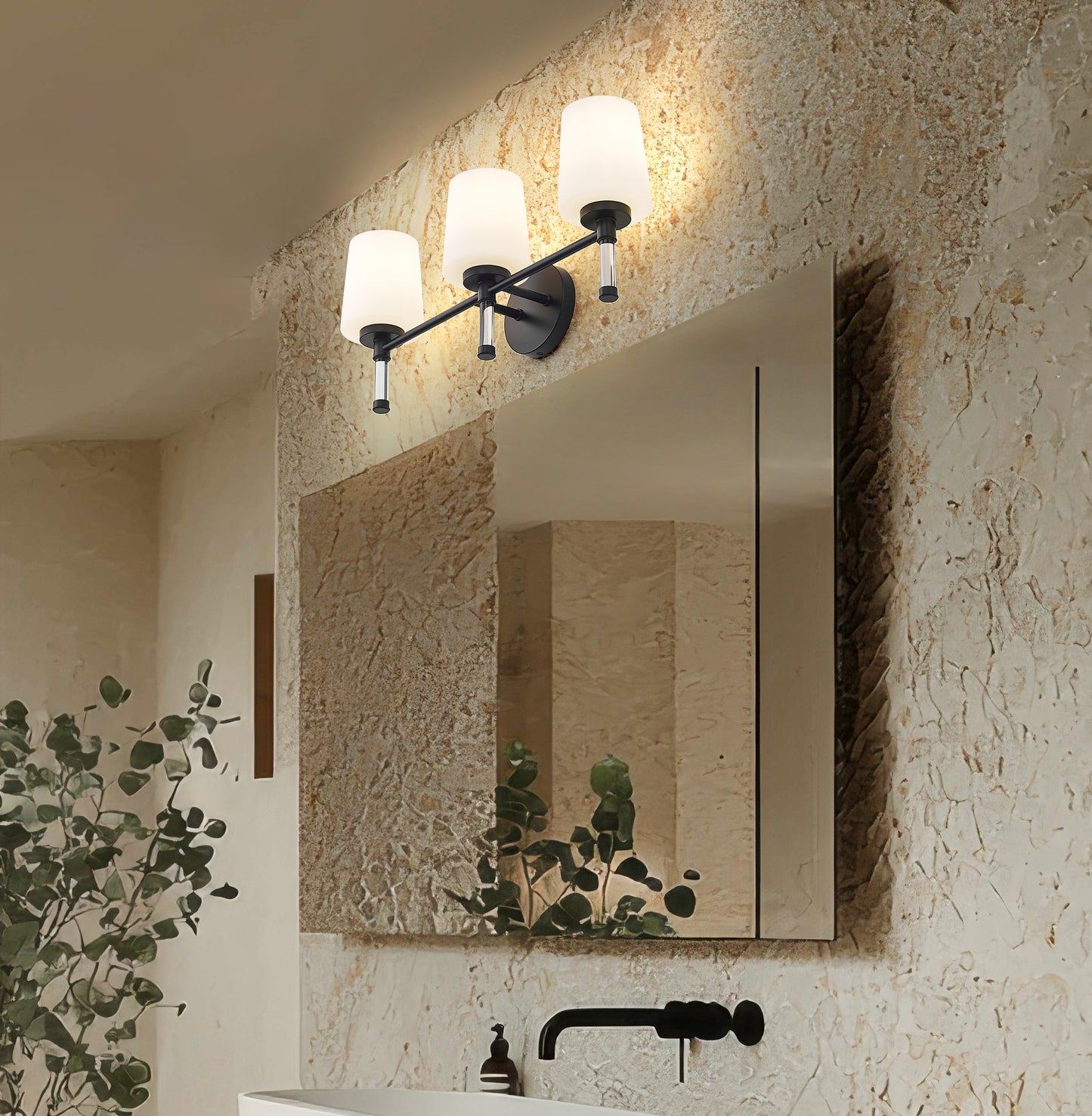 7700-3V-MB - Henri 3 Light 24" Vanity - Matte Black