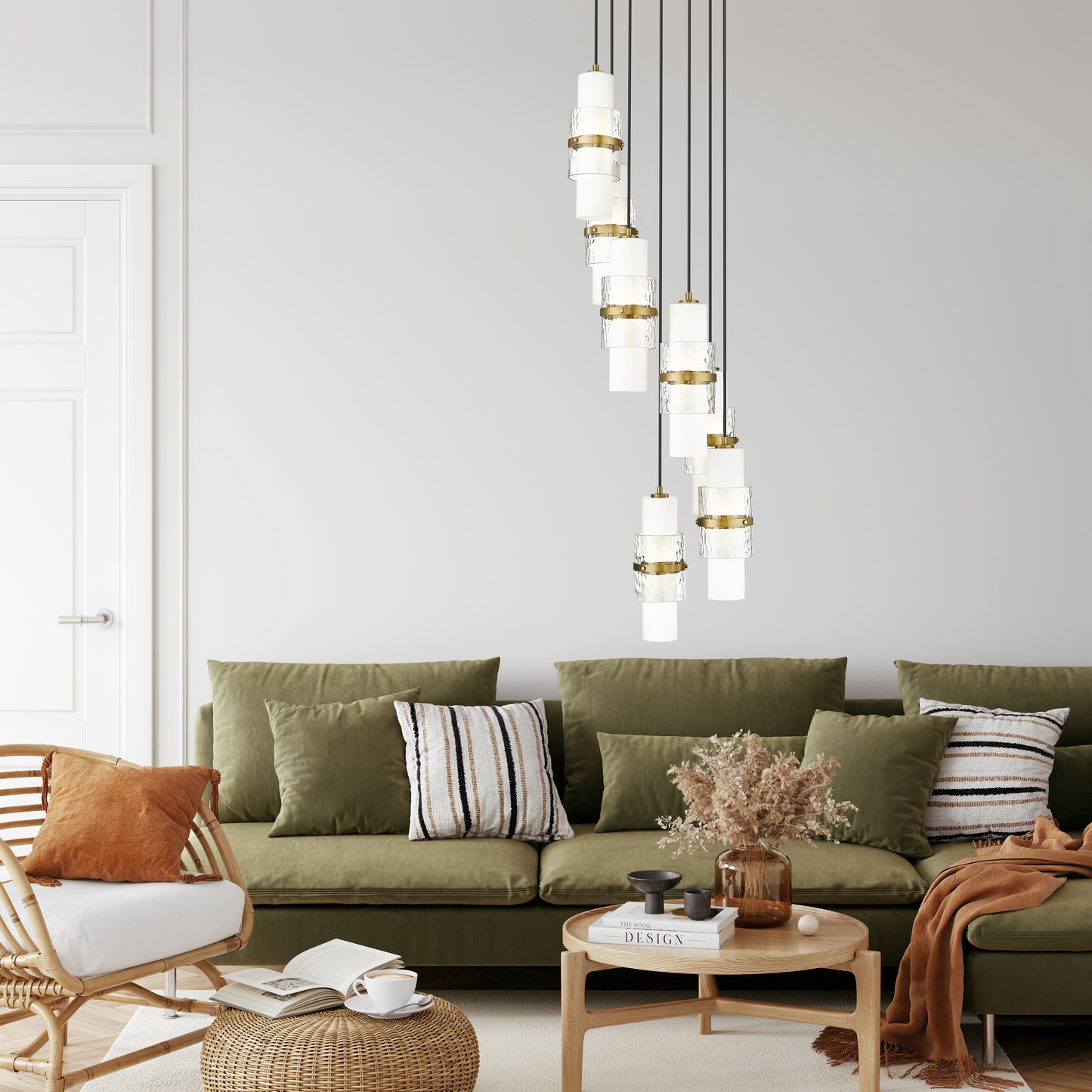 1946P-7R-MGLD - Cayden 7 Light 18" Chandelier - Modern Gold