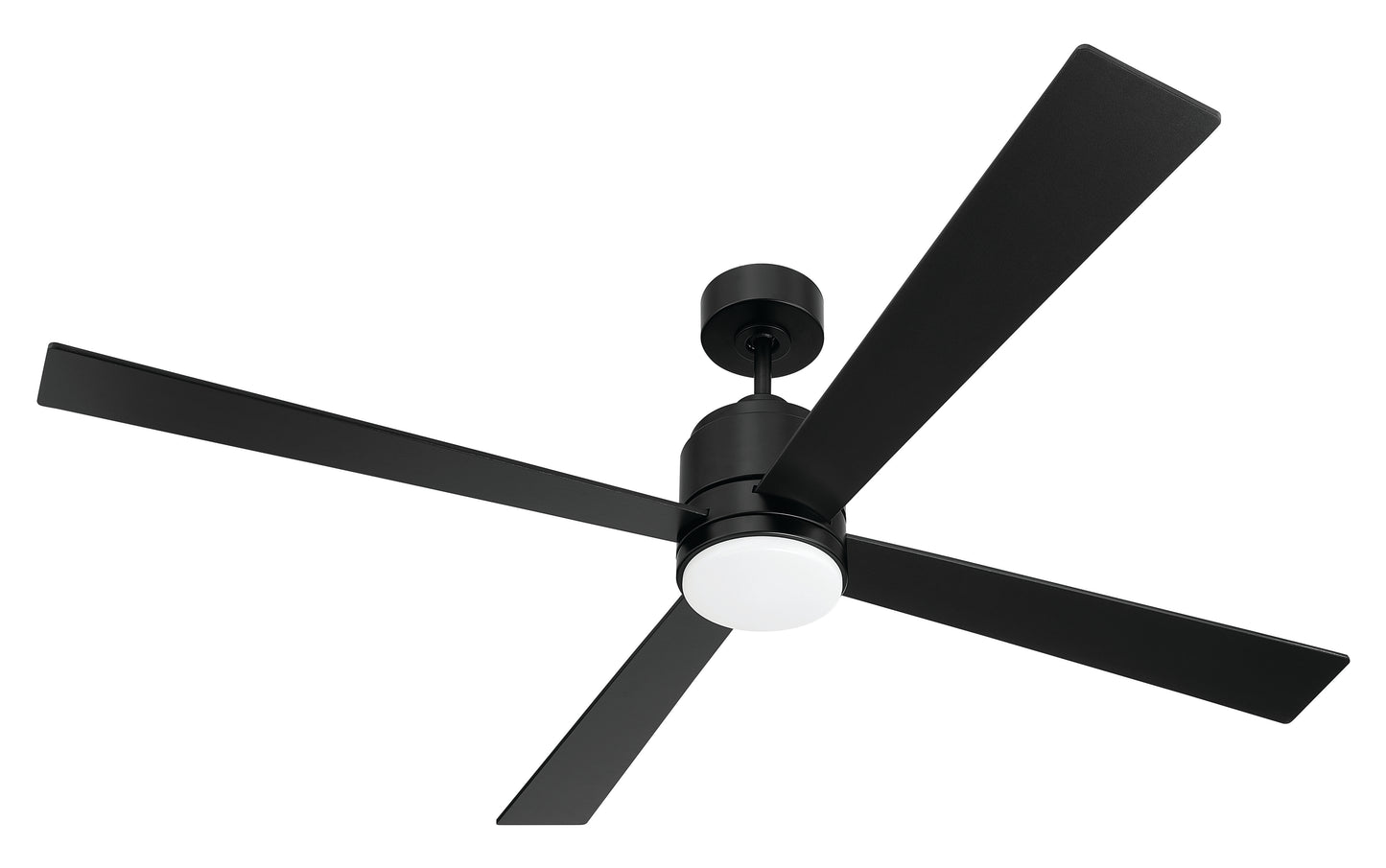 MCY60FB4 - McCoy 60" 4-blade ceiling fan with 2-wire HW wall control 60" 4 Blade Ceiling Fan with Light Kit - Flat Black