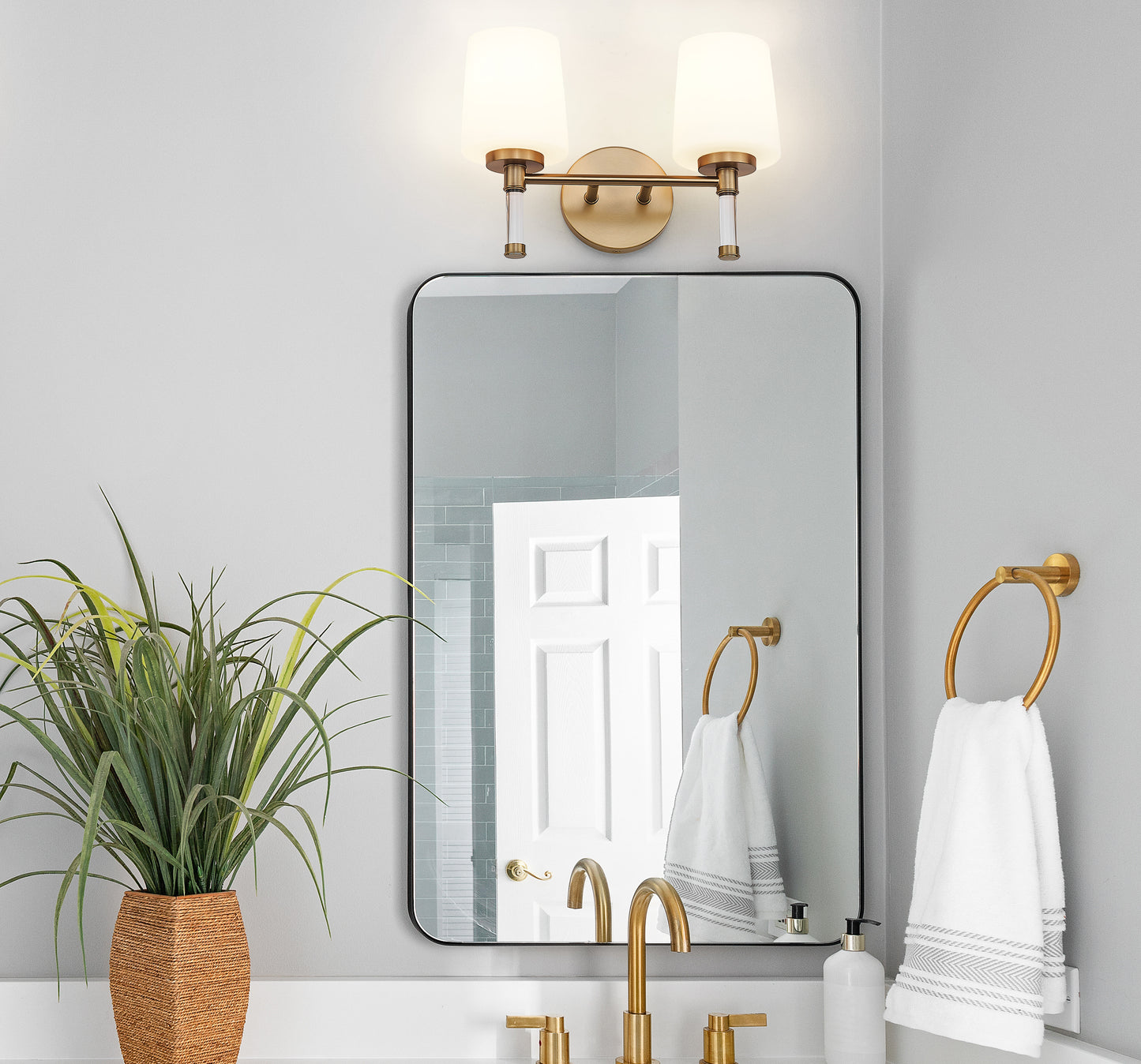 7700-2V-MGLD - Henri 2 Light 14" Vanity - Modern Gold