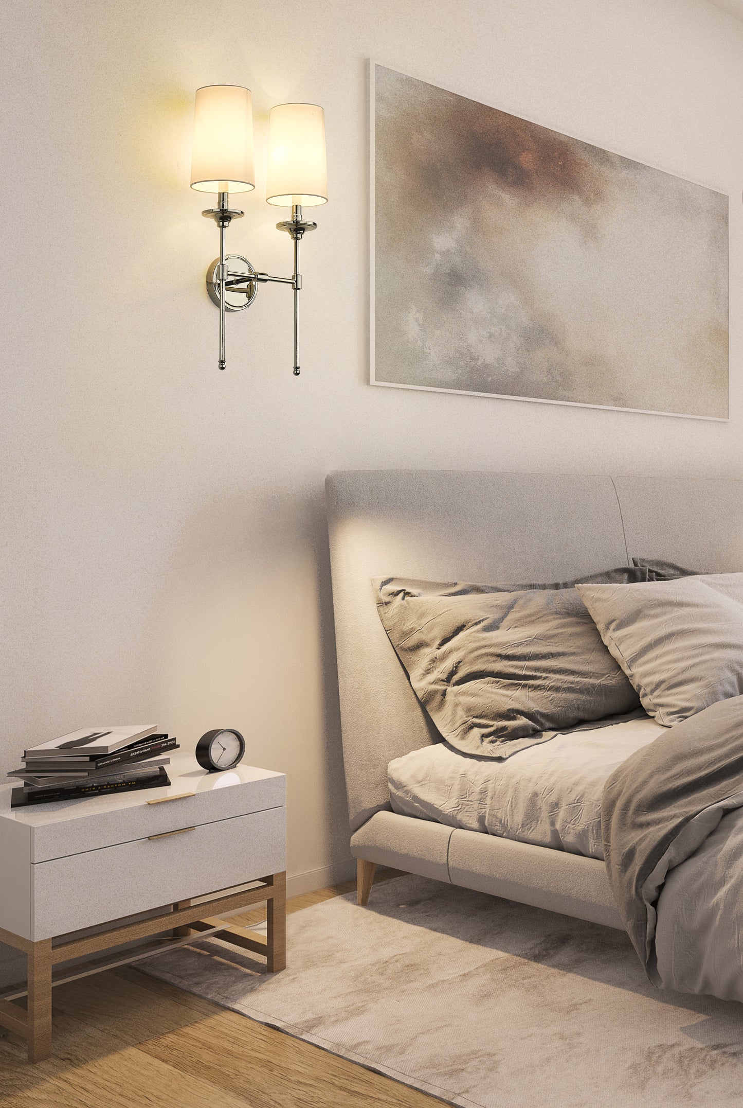 3033-2S-PN - Emily 2 Light Wall 24" Sconce - Polished Nickel