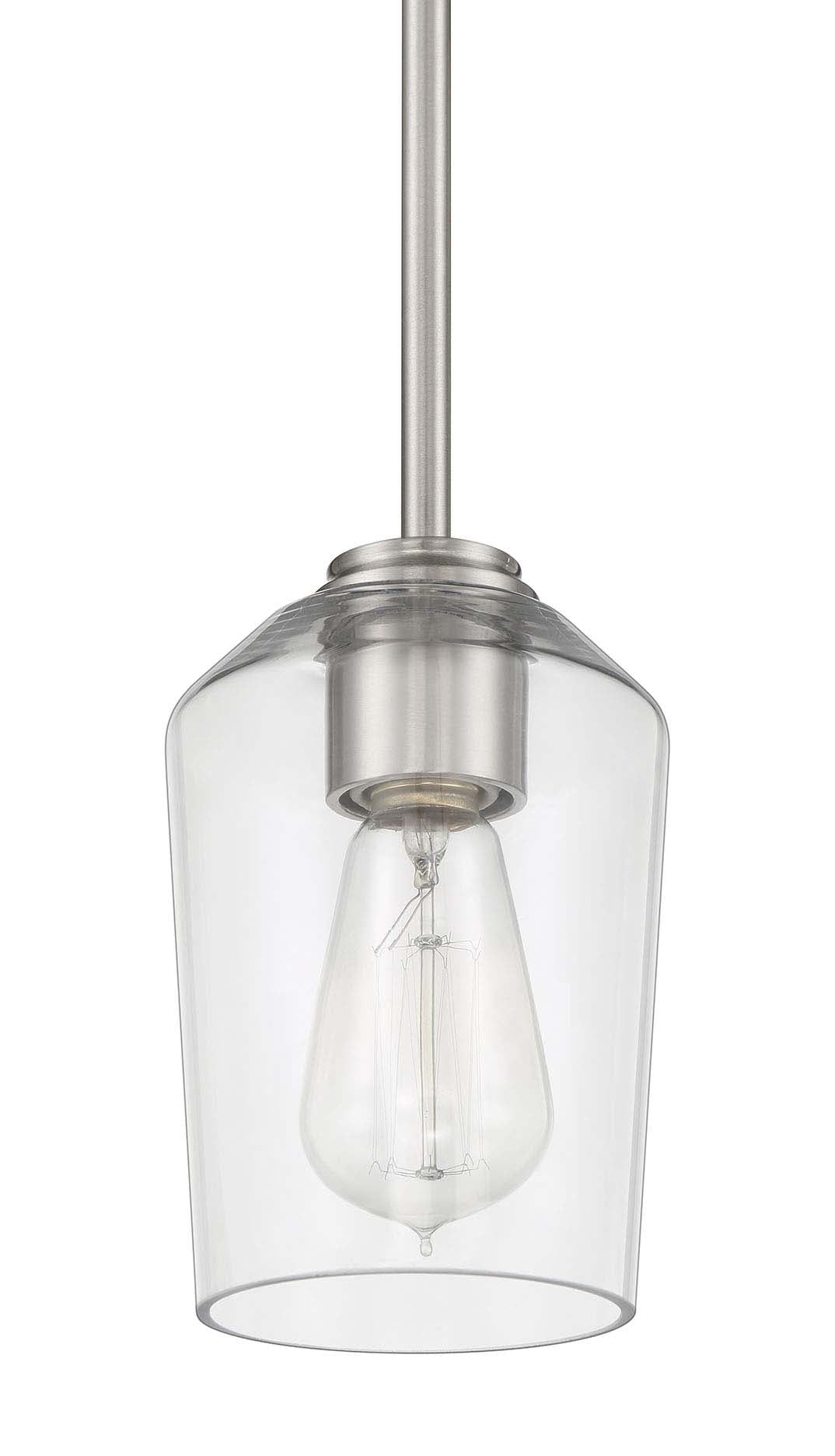 56191-BNK - Shayna 1 Light 5.13" Wide Mini Pendant - Brushed Nickel