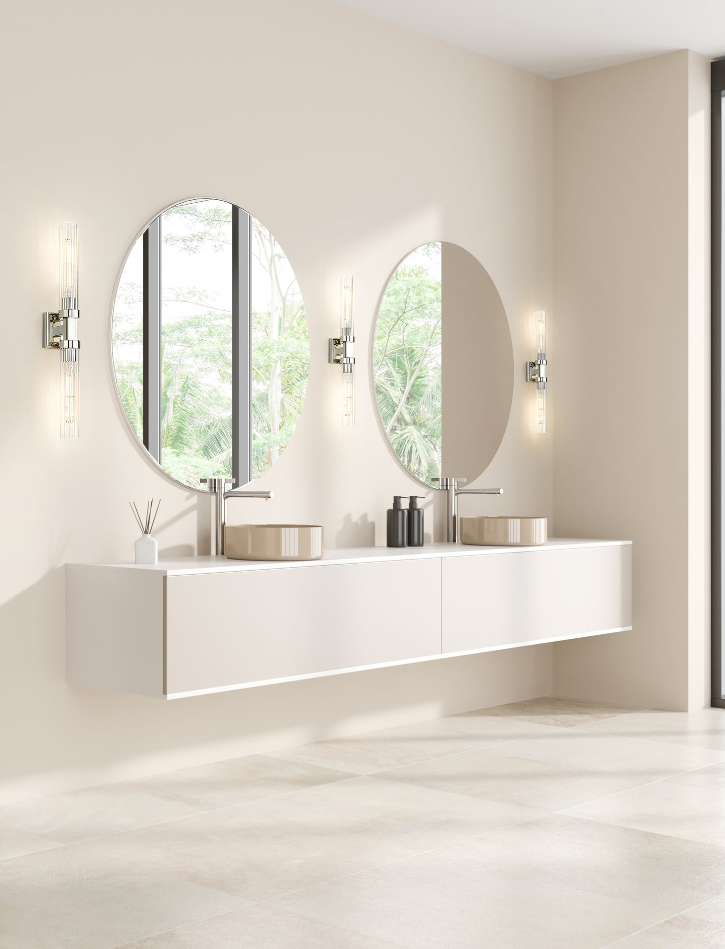 740-2W-PN - Beau 2 Light Wall 27" Sconce - Polished Nickel