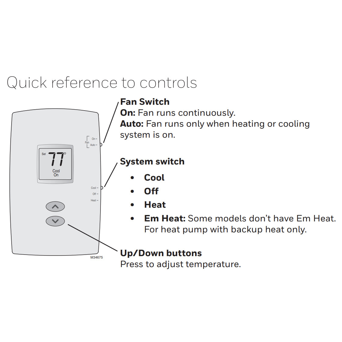 Honeywell TH1100DV1000 - PRO 1000 Vertical Heat Non-Programmable Thermostat