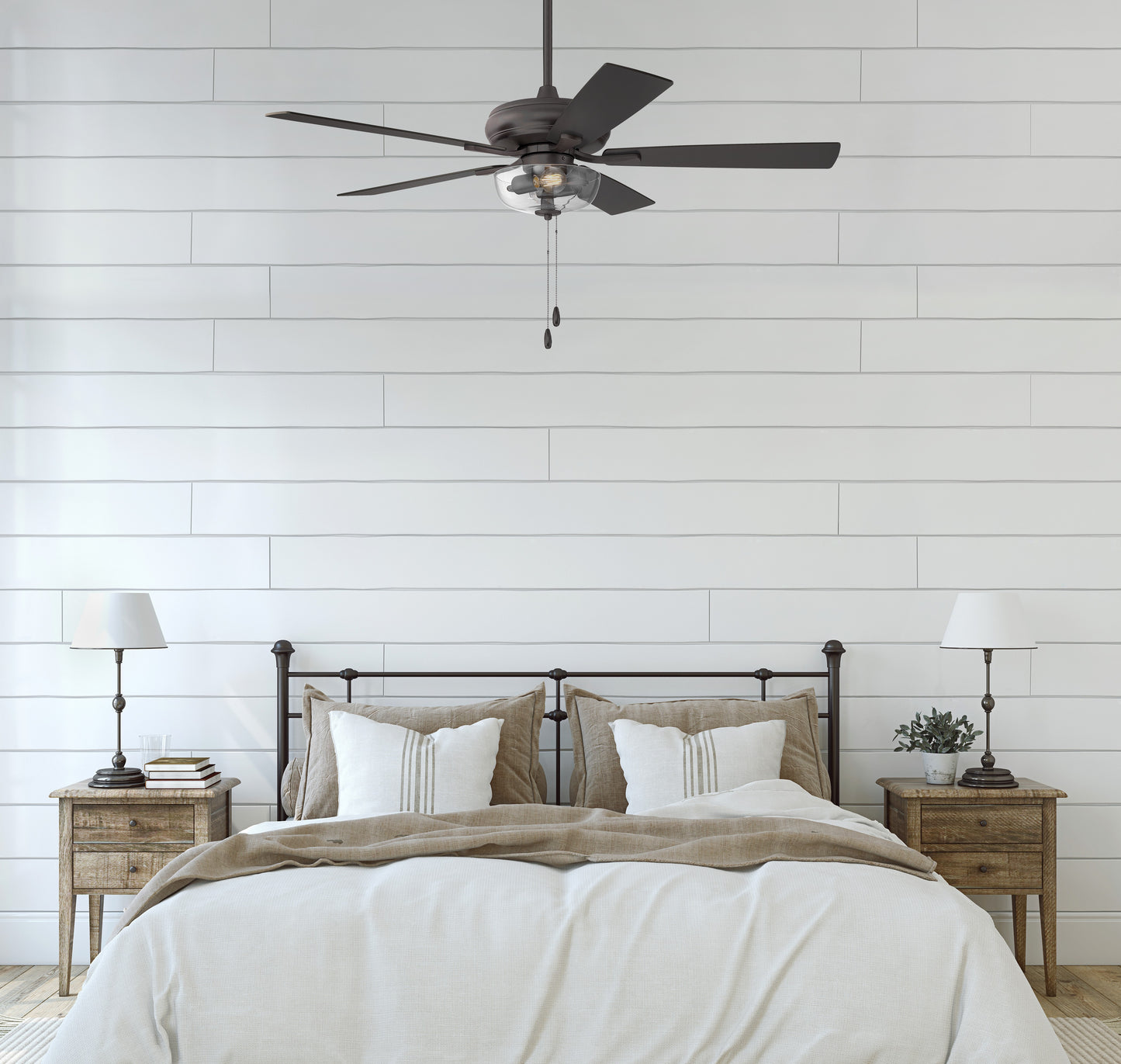 ECF201CBZ5-CBZWLN - EOS 2 Light Clear Bowl 52" Ceiling Fan 52" 5 Blade Ceiling Fan with Light Kit - Classic Bronze
