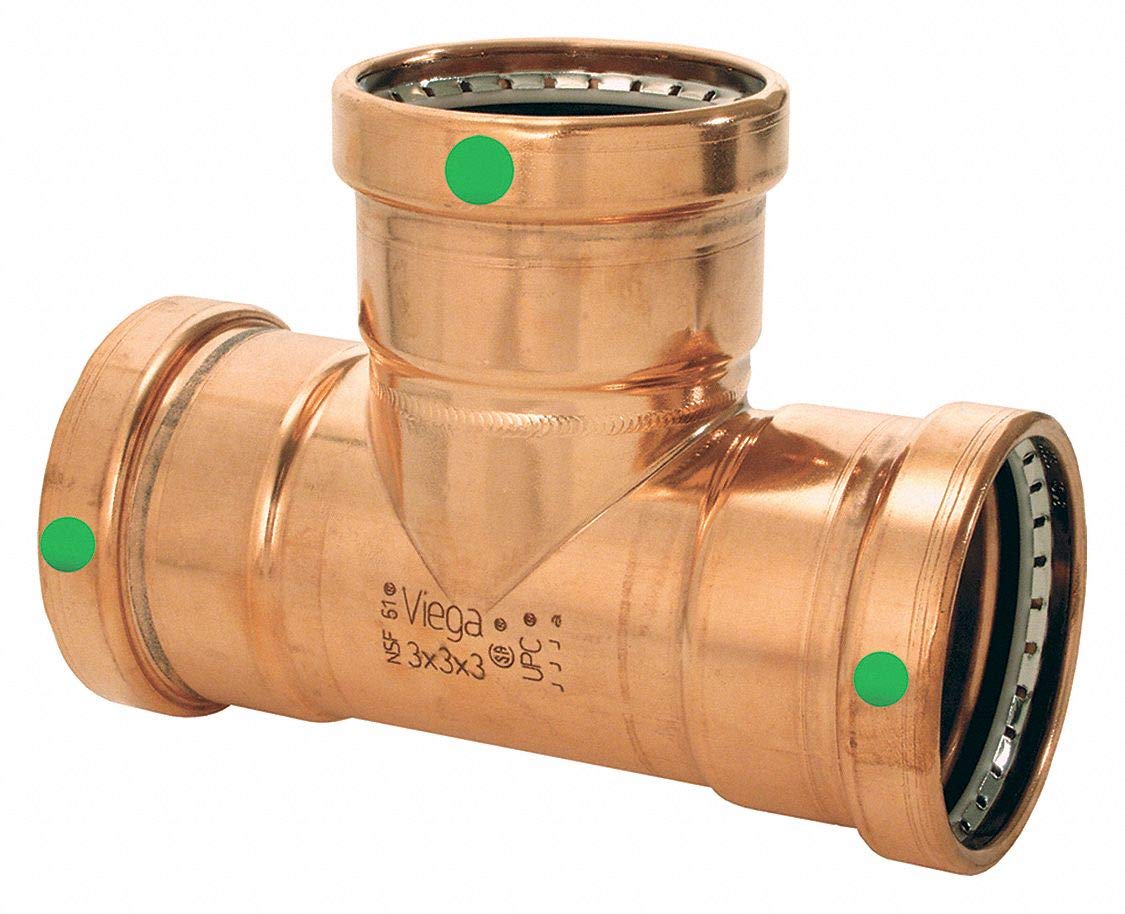 20713 - 4" x 4" x 2" ProPress XL-C Copper Tee (Lead Free)