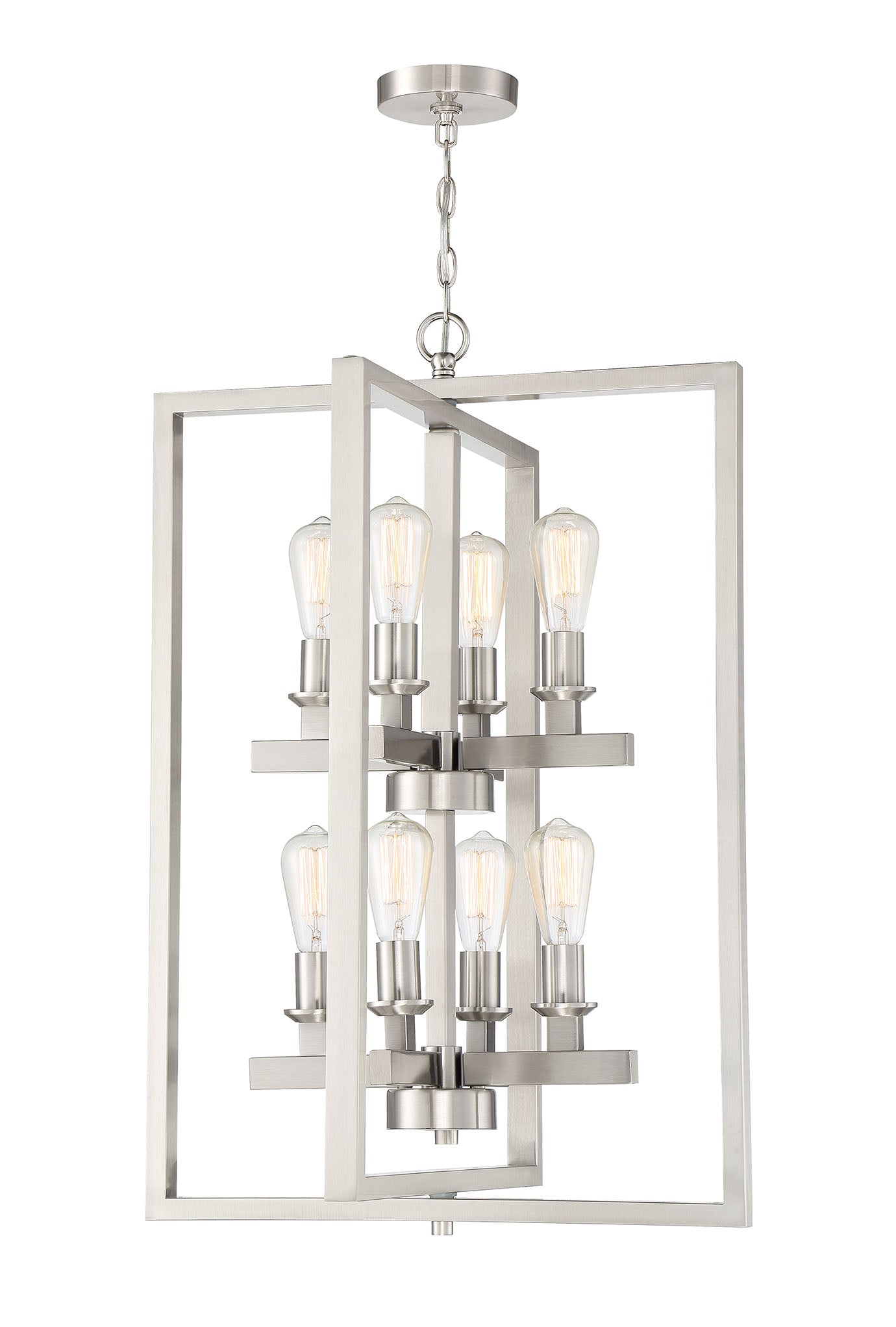 53138-BNK - Chicago 8 Light 22" Wide Foyer Light - Brushed Nickel