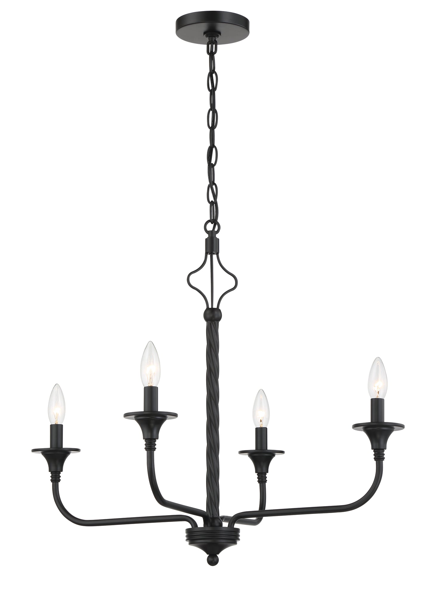57024-FB - Jolenne 4 Light 26" Wide Chandelier - Flat Black
