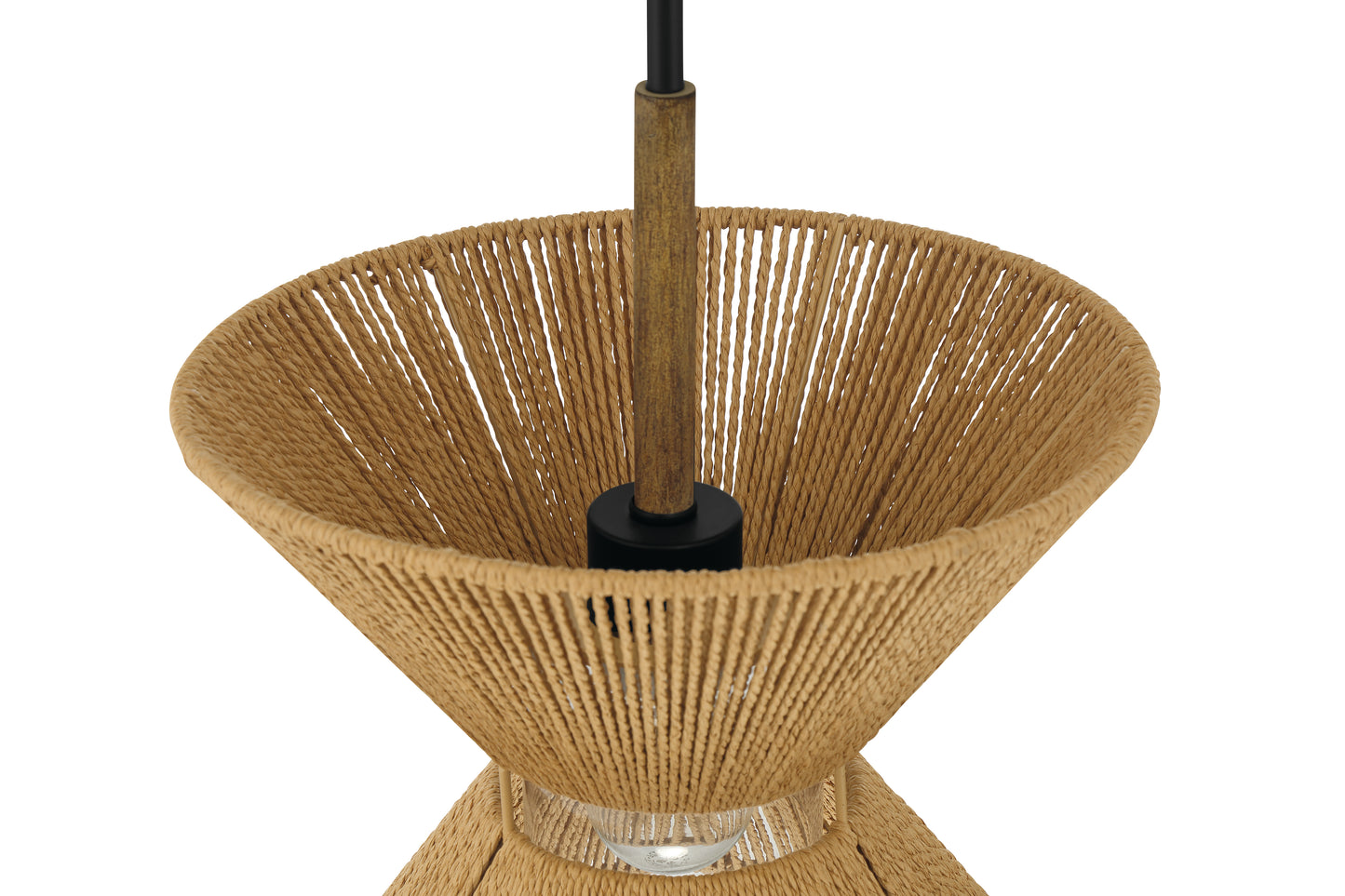 58591-FBWAL - Serena 1 Light 12.13" Wide Pendant - Flat Black / Walnut