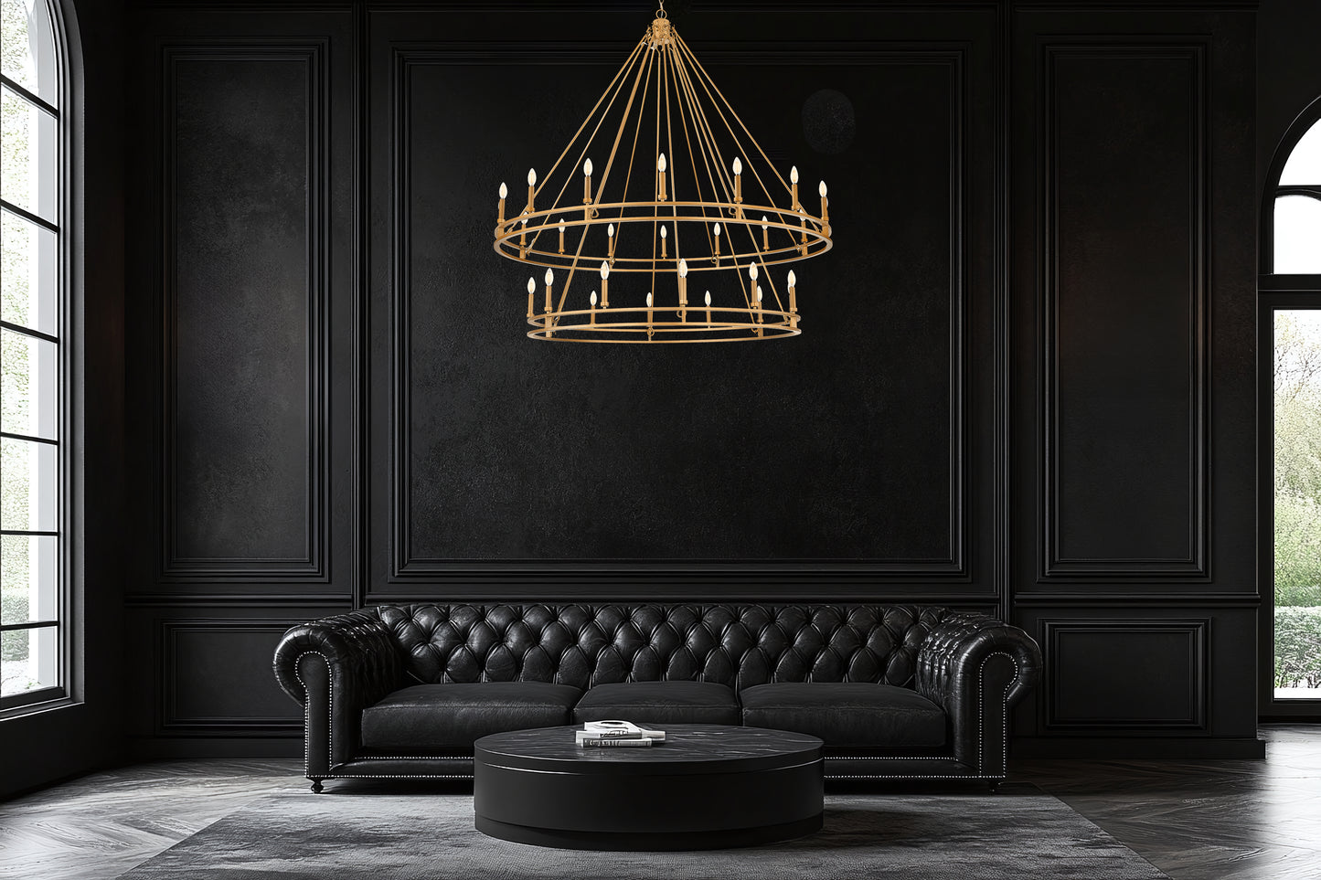 4005-28SBR - Dennison 28 Light 60" Chandelier - Signature Brass