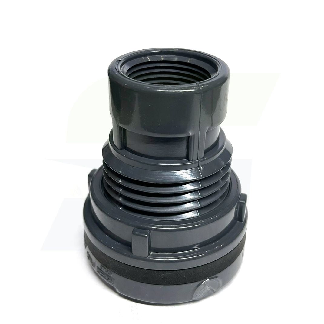 8171-010 - PVC Bulkhead Tank Adapter, Schedule 80, Gray, 1" Socket x NPT Female