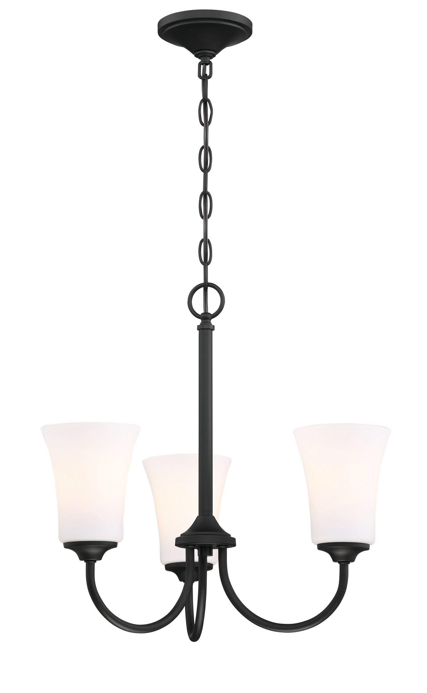 50423-FB-WG - Gwyneth 3 Light 20" Wide Chandelier - Flat Black