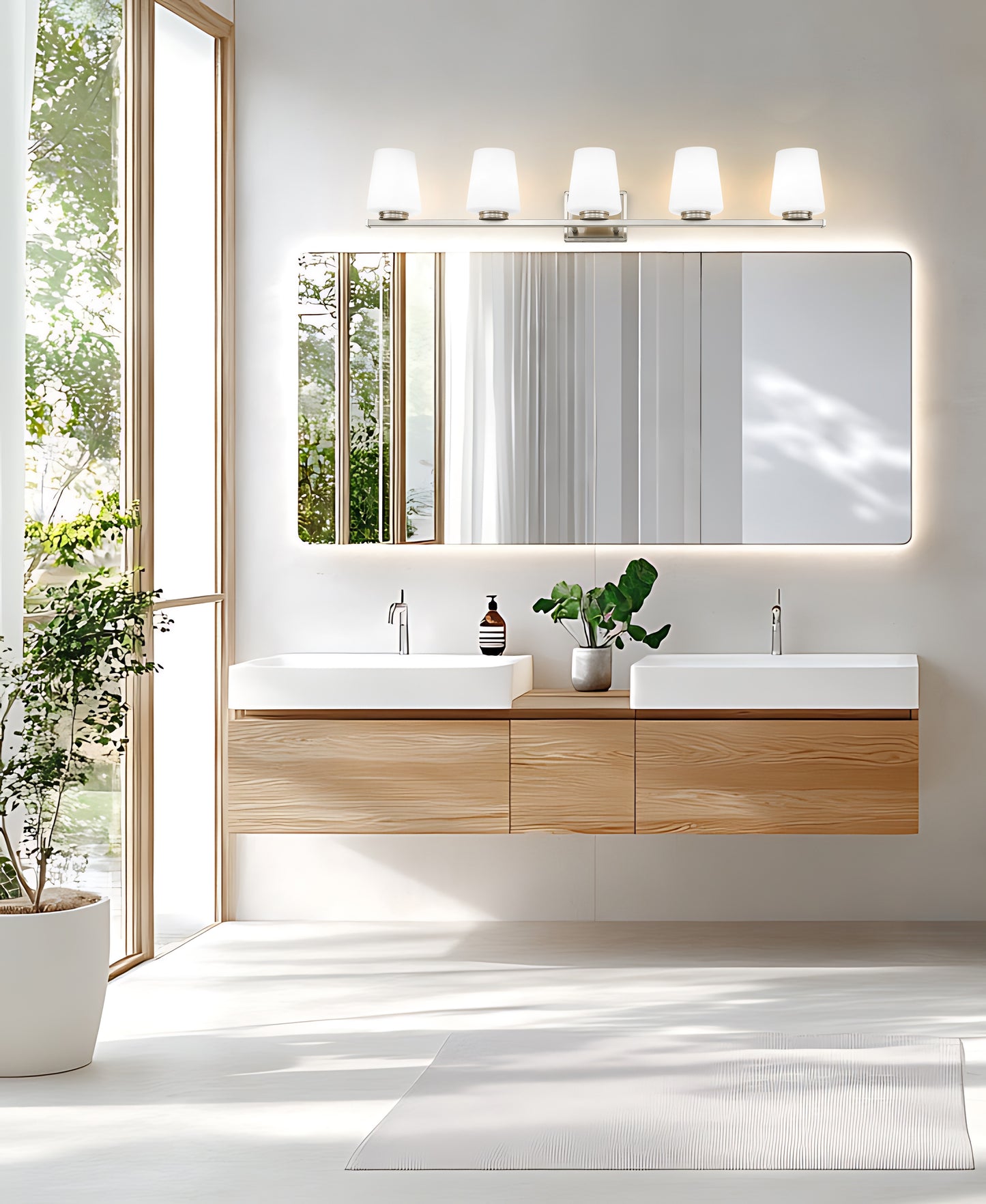 7703-5V-BN - Nextra 5 Light 42" Vanity - Brushed Nickel