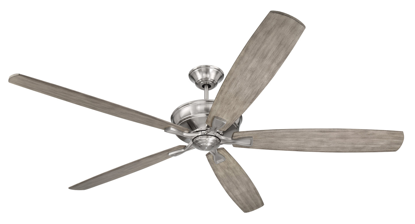 SNT72BNK5 - Santori 72 72" 5 Blade Indoor Outdoor Ceiling Fan with Light Kit - Brushed Nickel