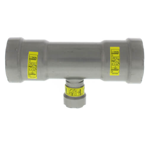 25361 - MegaPressG Carbon Steel Tee, Press x Press x Press Connection Type, 1-1/2" x 1-1/2" x 1/2" T