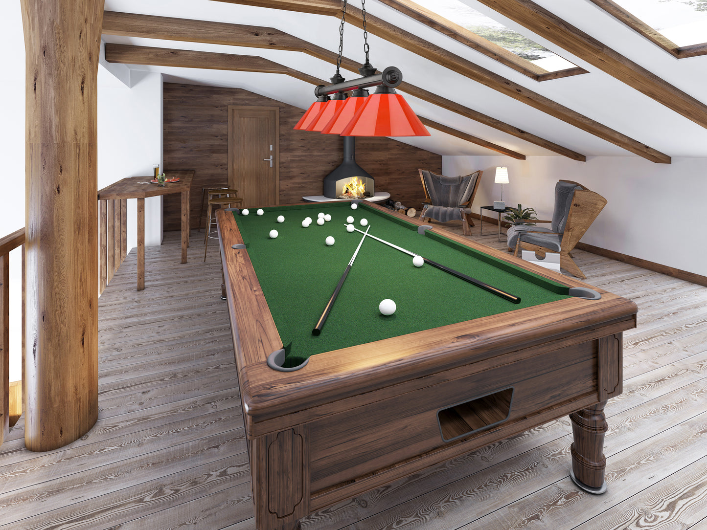 2306-4BP-PRD - Cordon 4 Light 81" Billiard - Bronze Plate