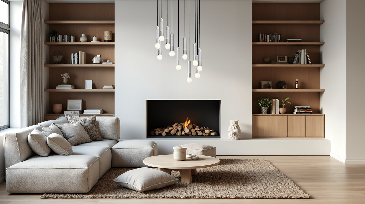 1956P-11R-BN - Stari 11 Light 24" Chandelier - Brushed Nickel