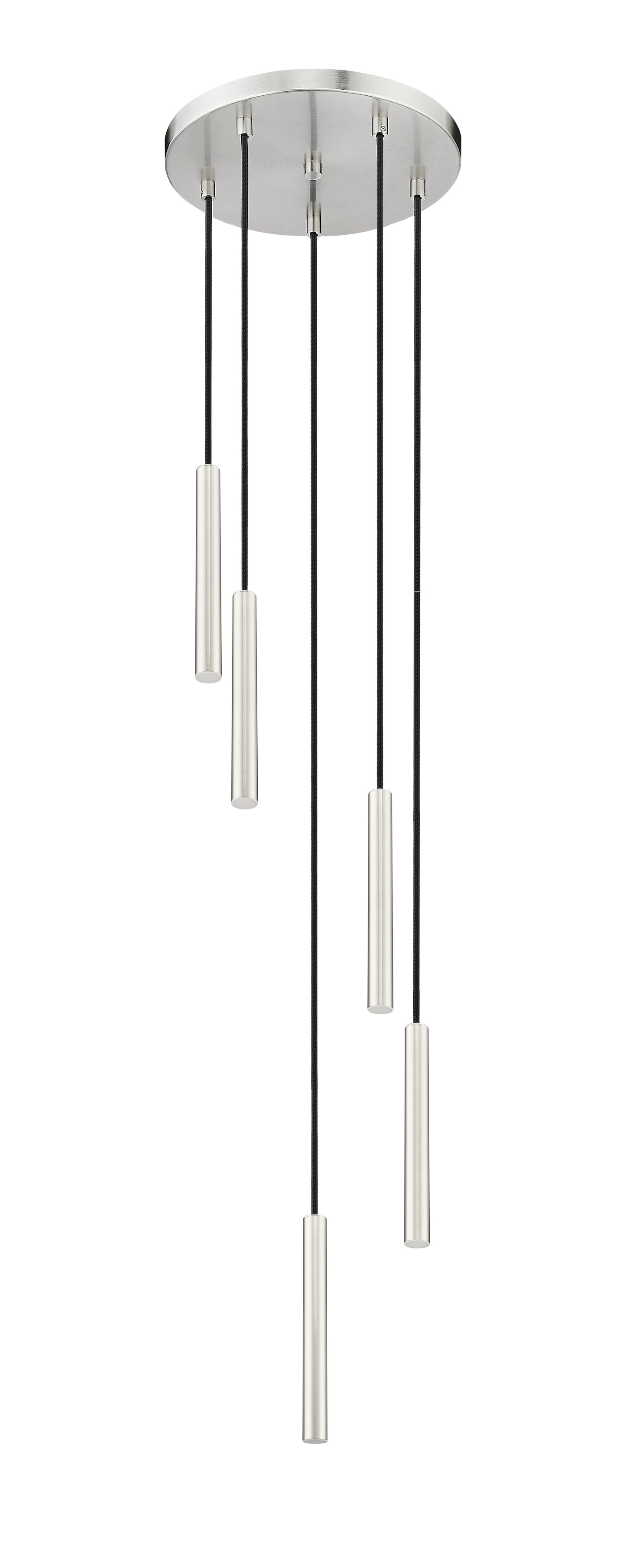 919MP12-5R-BN-LED - Forest 5 Light 12" Chandelier - Brushed Nickel