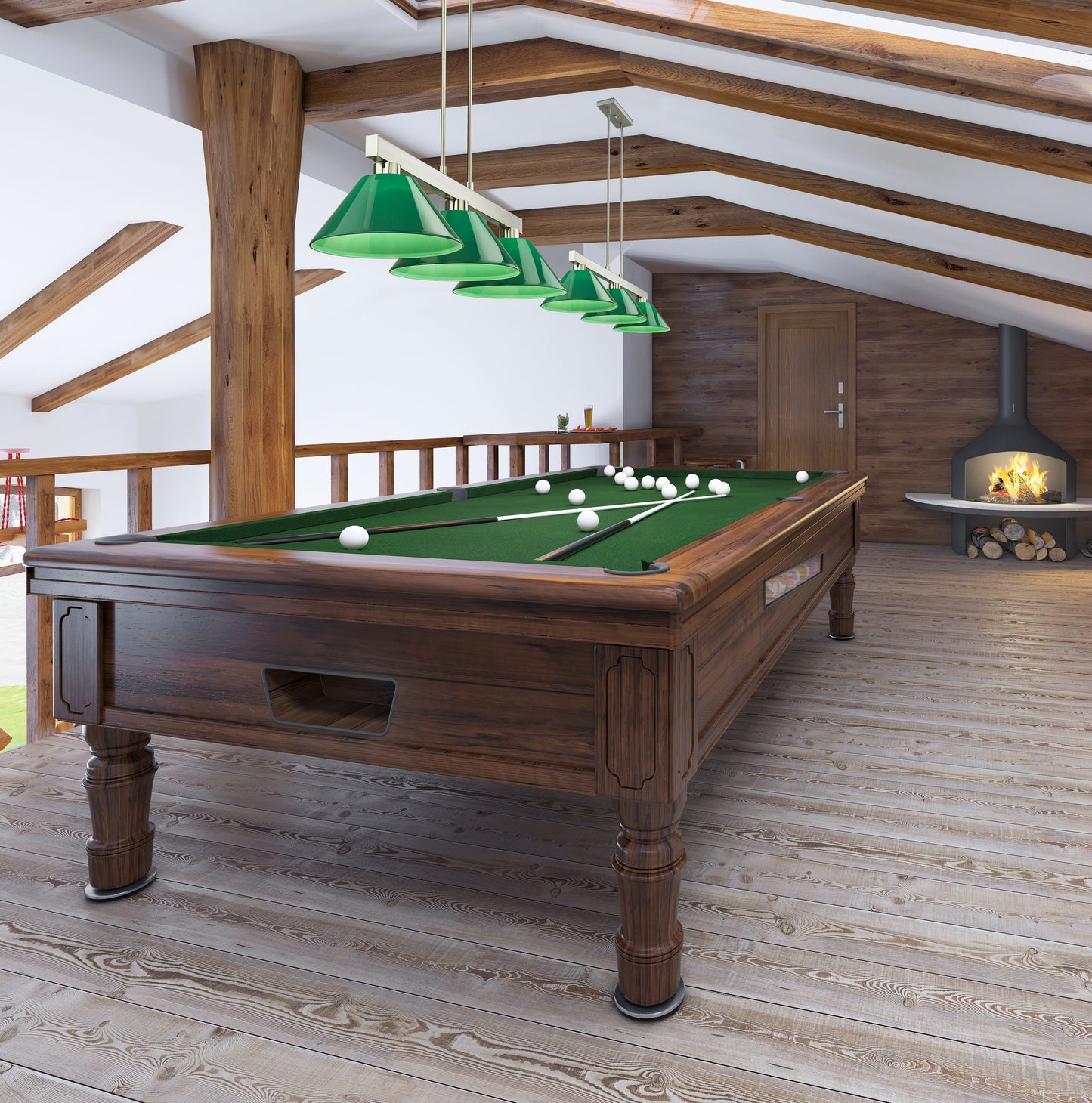 152BN-PGR - Cobalt 3 Light 46" Billiard - Brushed Nickel