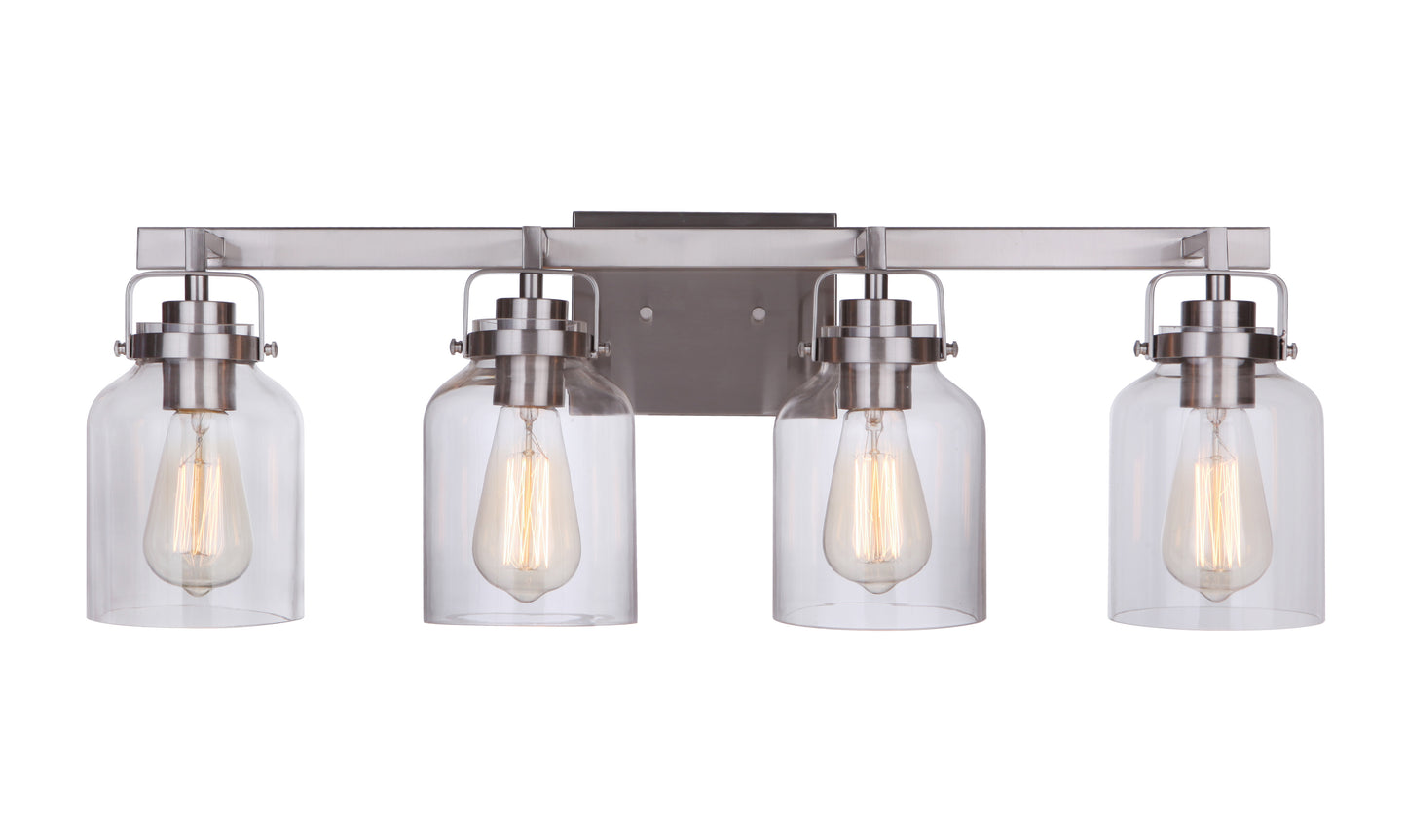 53604-BNK - Foxwood 4 Light 29" Wide Vanity Light - Brushed Nickel
